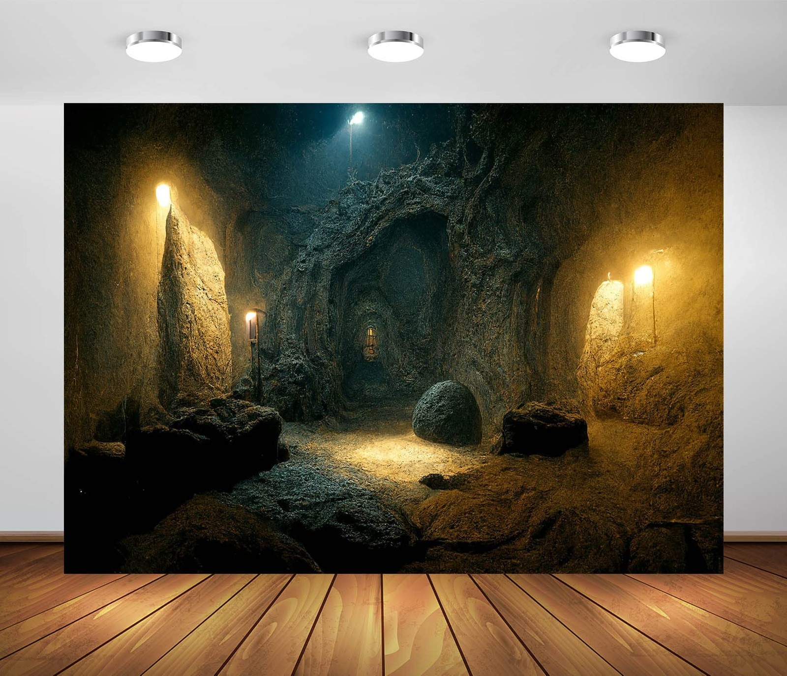 BELECO 7x5ft Fabric Dark Medieval Castle Dungeon Backdrop for 7x5FT, A14838