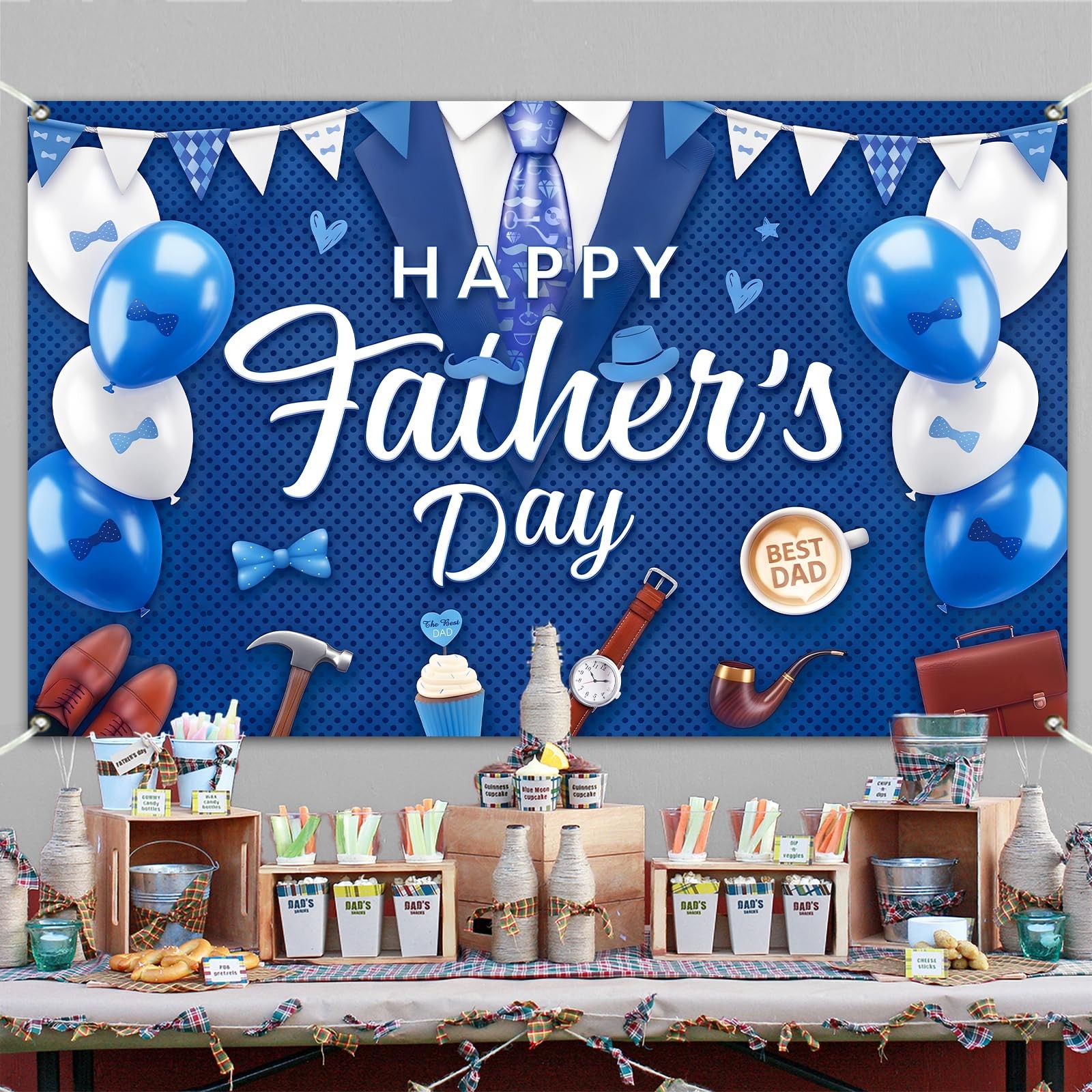 Happy Father’s Day Backdrop Decorations Indoor Outdoor Banner for Photography