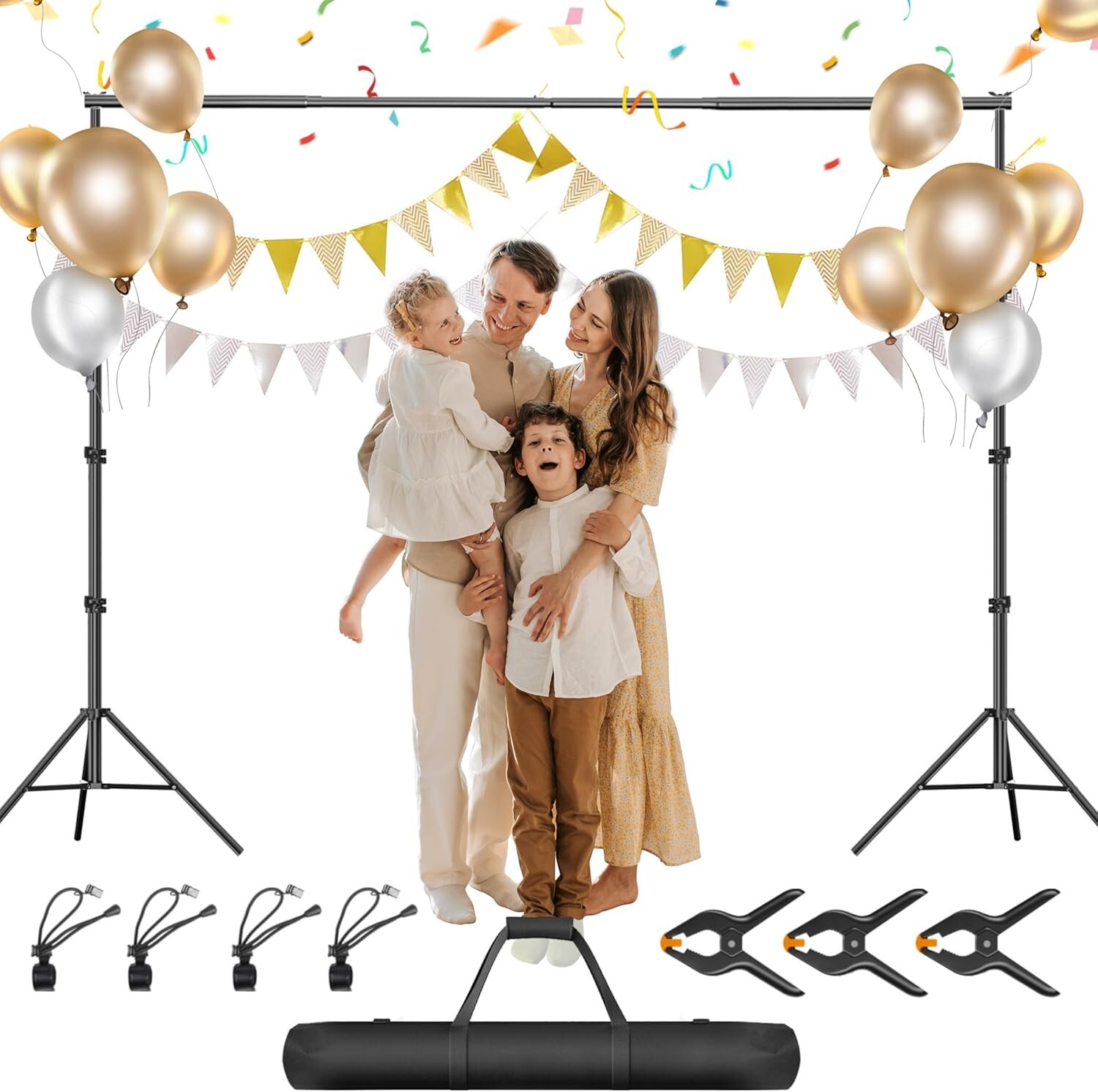 Gloshooting Backdrop Stand for Photoshoot 8.5 x 10 ft Heavy Duty Back Drop Adjus