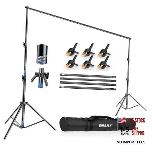 12x10ft(WXH) Backdrop Stand Heavy Duty, Adjustable Backdrop Banner 10x12ft
