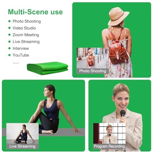 Aimosen 12 X 10 FT Large Green Screen Backdrop for 10 X 12 FT,