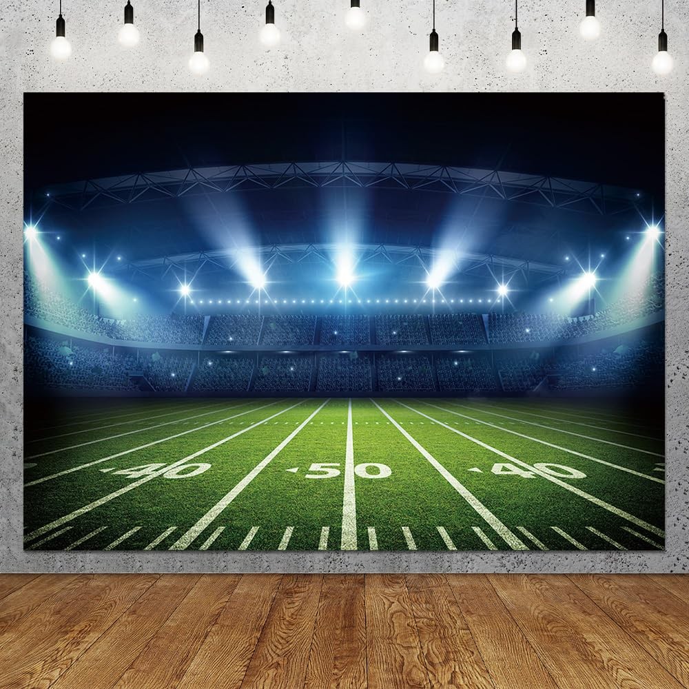 Best Football Stadium Photography Backdrop with Bowl Night Spotlight for Party