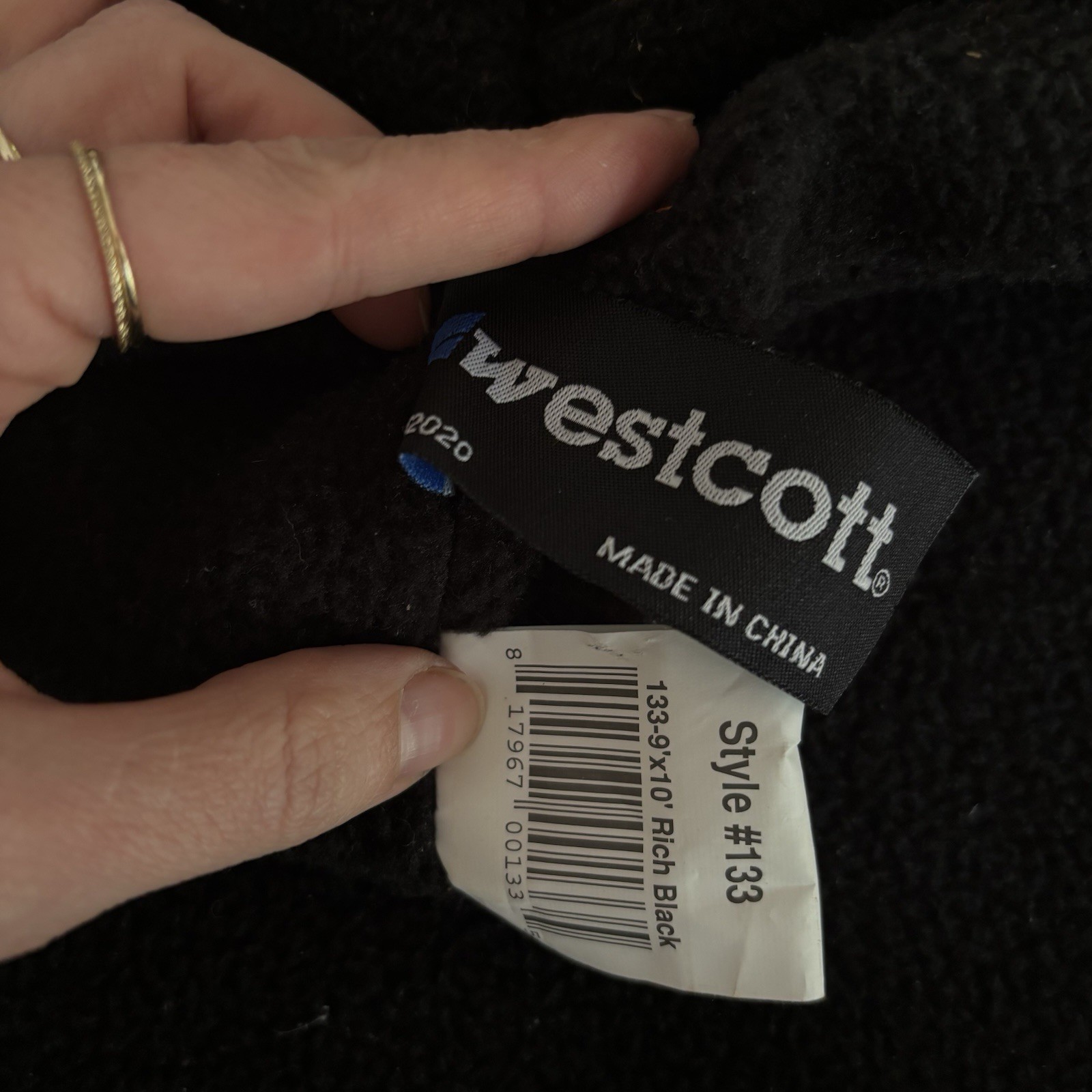 Westcott 9×10 Ft Rich Black Matte Heavy Duty Wrinkle Resistant BackDrop