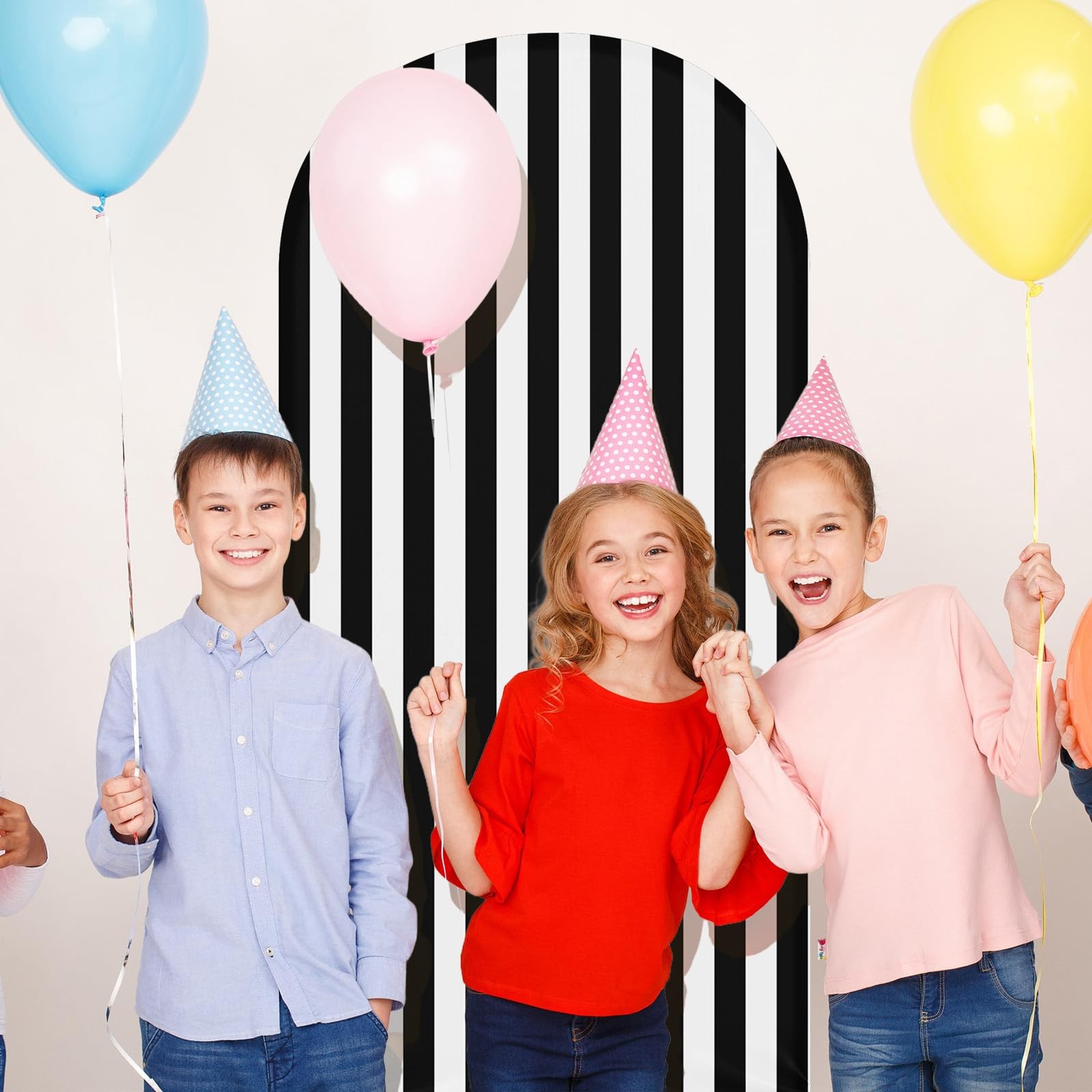 7.2 ft Princess Party Arch Backdrop Striped Arch Spandex Stretch Backdrop Sta…