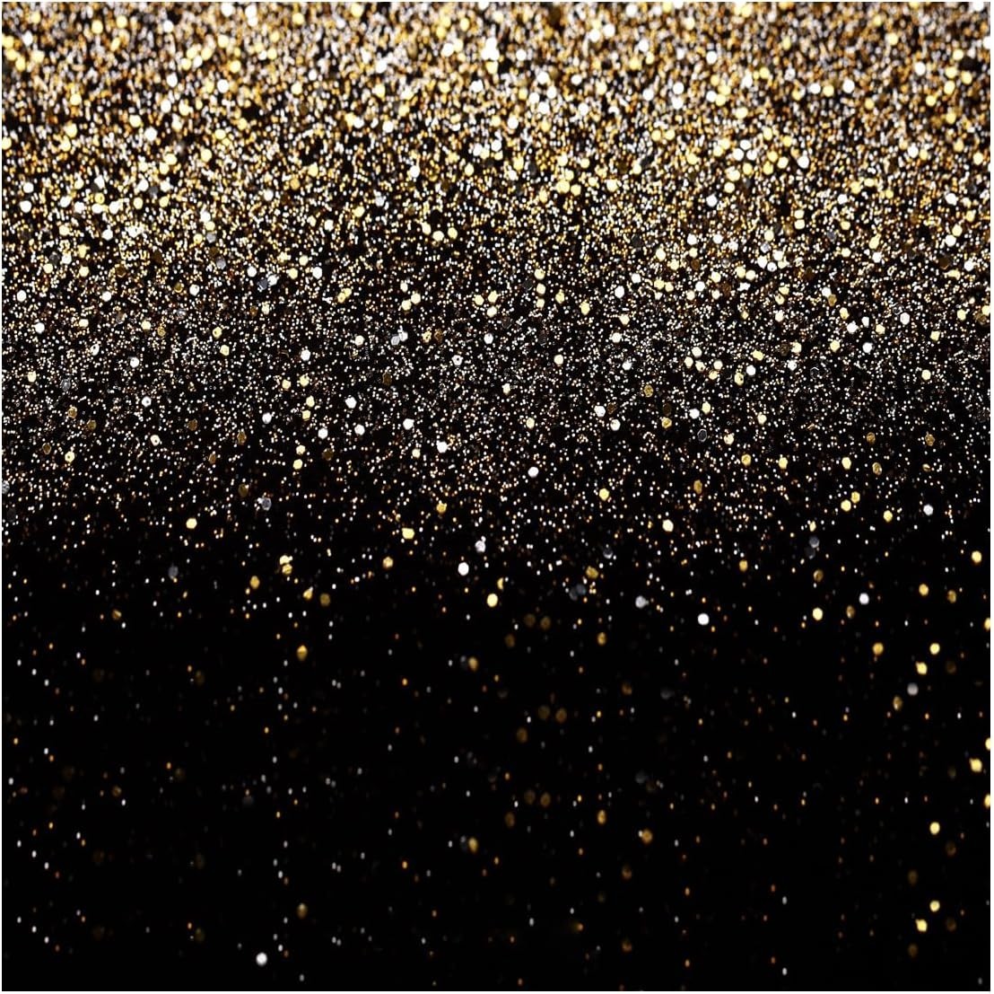 Elegant 8x8FT Black and Gold Glitter Backdrop for Stunning Photoshoots