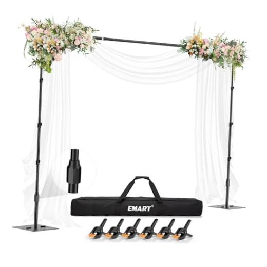 Backdrop Stand,(WxH) Adjustable Photo Background Stand with 10×8.5ft Black