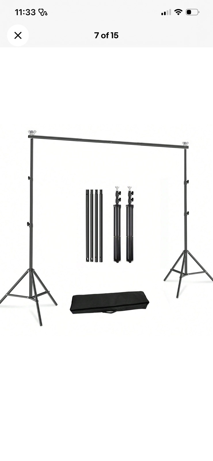 Backdrop Stand 10x7ft(WxH) Photo Studio Adjustable Metal Background Stand-Zenga