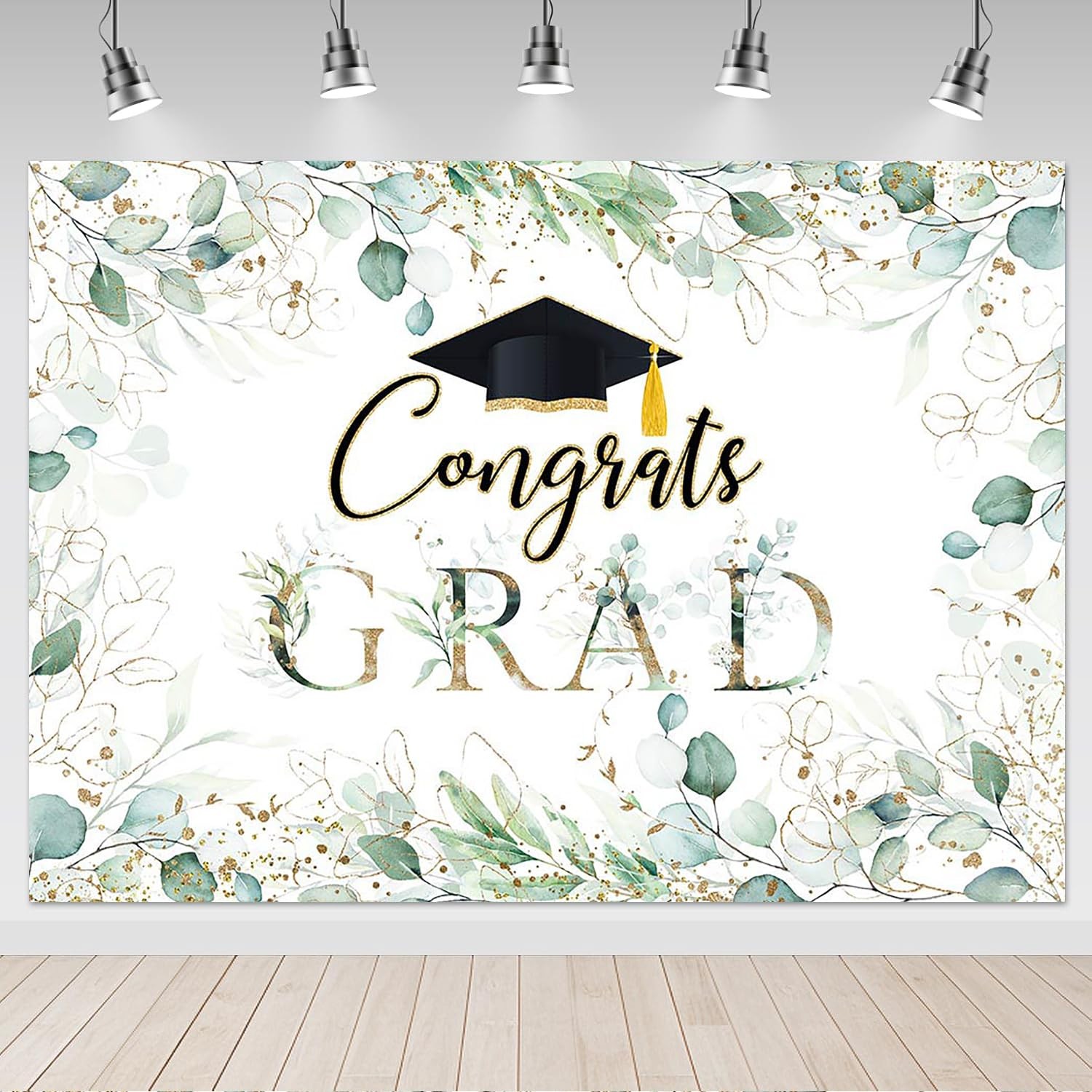 Greenery Graduation Backdrop Congrats Grad Class of 2025 Graduate Party Backg…