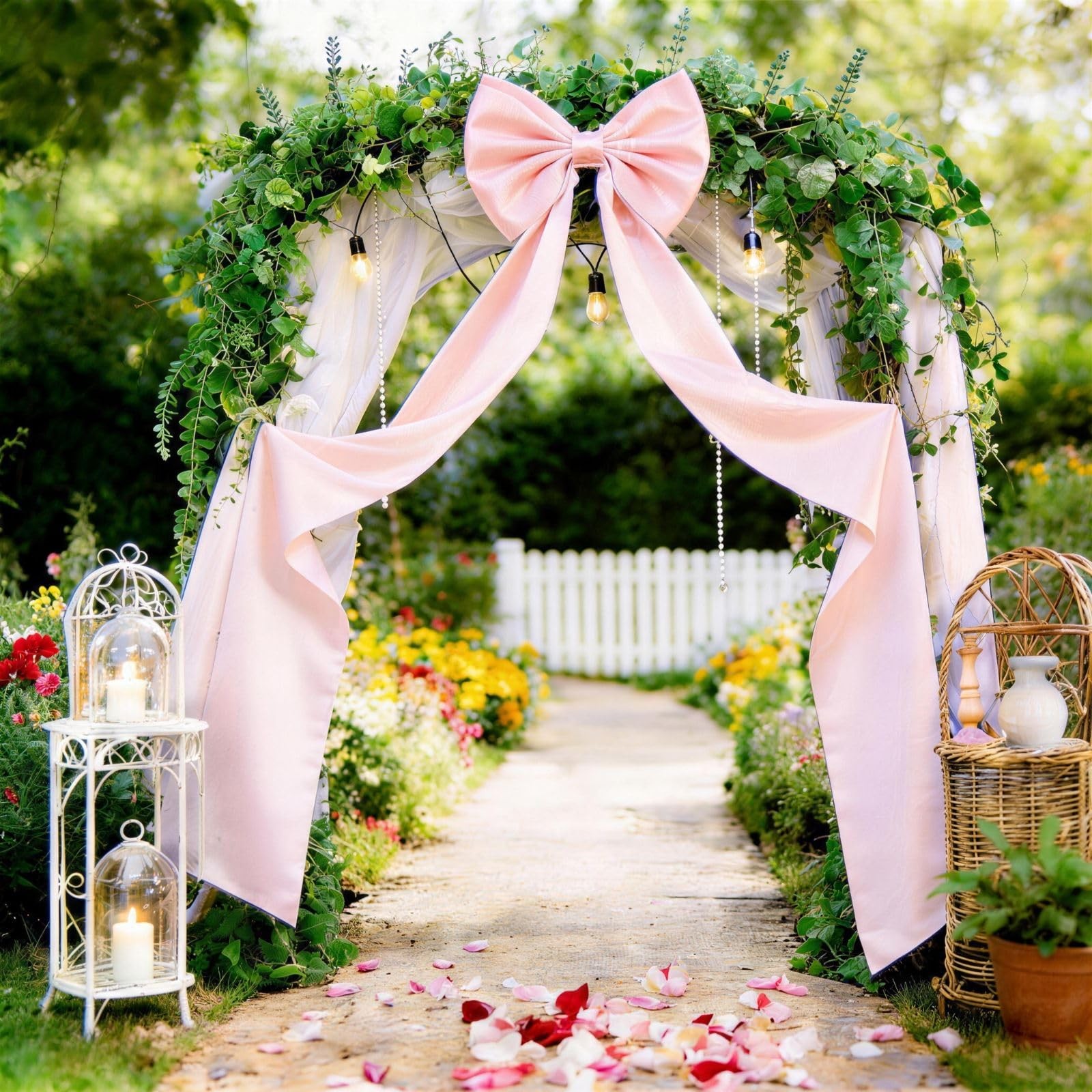 Extra Long Satin Pink Bow for Coquette Room 70″ x 20″, 70 x 20 Inch