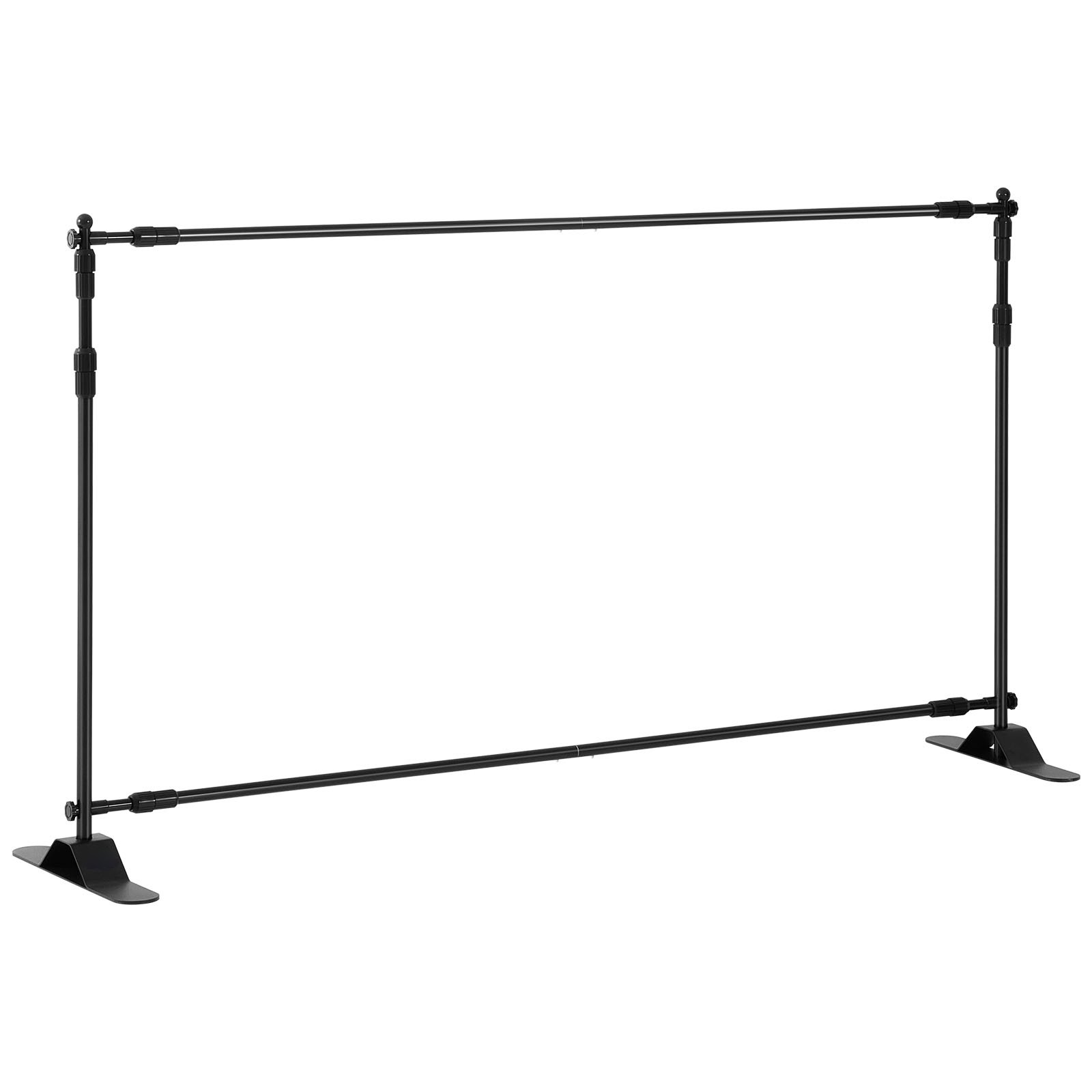 8x10Ft Banner Stand Heavy-Duty Backdrop Stand Telescopic Adjustable Repeat Step