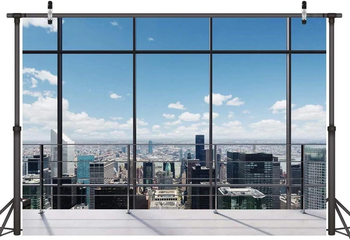 7X5Ft Office Room Backdrop City Vinyl Backdrops Business Street View Skys