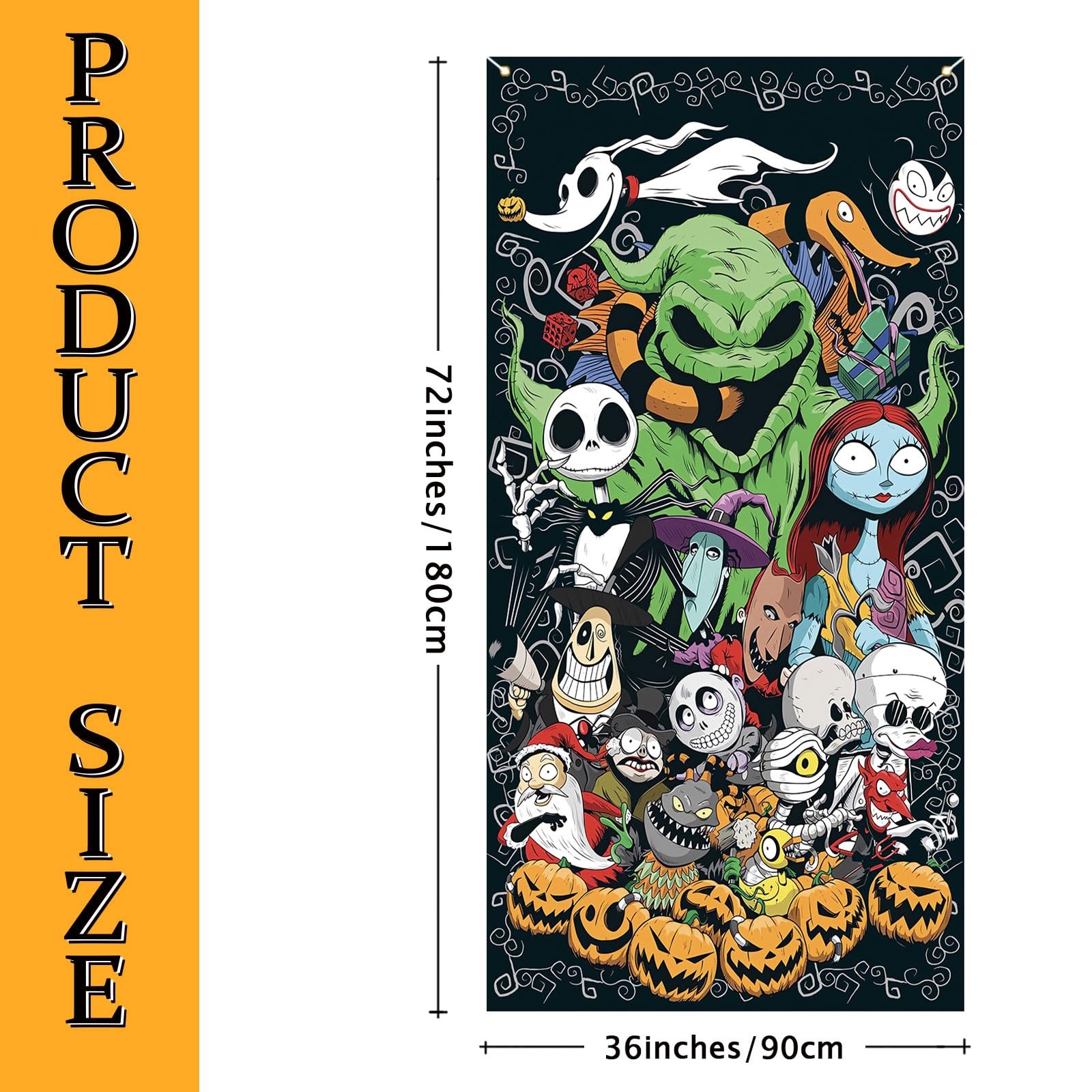 Halloween Door Cover Happy Birthday Photo Backdrop Halloween Birthday Party D…