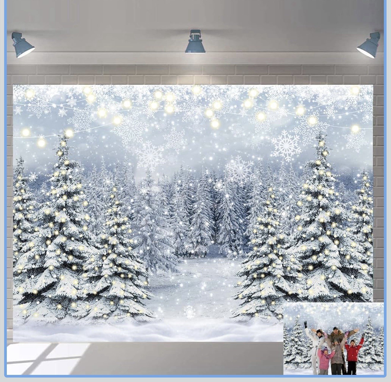 Winter Forest Photography Backdrop – Snowy Pine Tree Scene 7X5 Ft