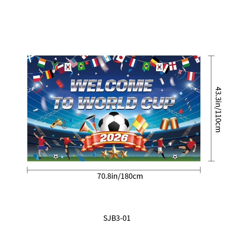 2026 WorldCup Photography Props Background Banner FootballMatch Party Decoration