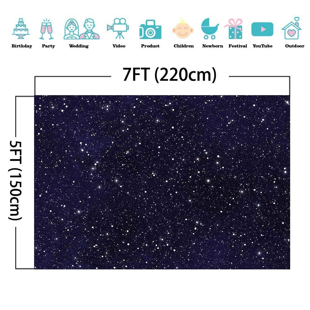 Night Sky Star Backdrops Universe Space Theme 7x5FT(210CM x 150CM), black