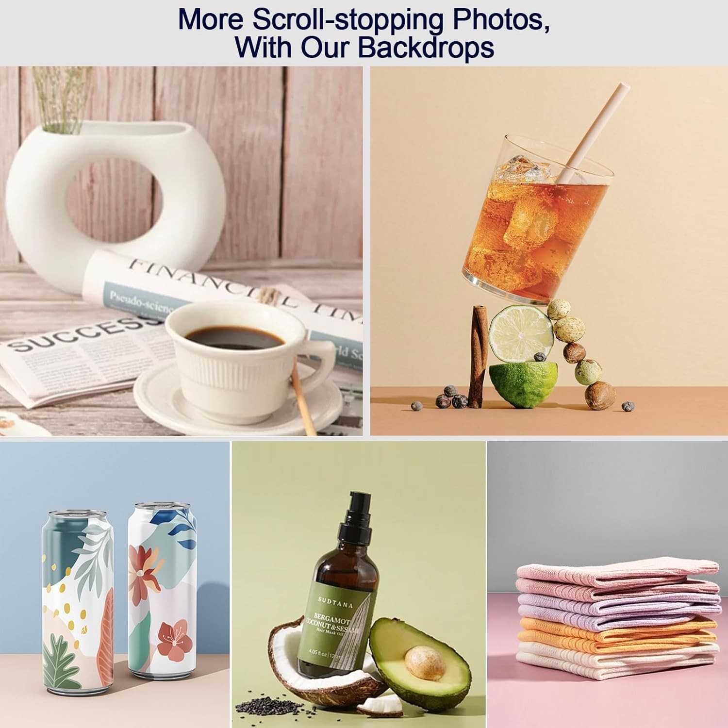 16.5×11.7 in Tabletop Photography Backdrop – Includes 20 Stunning Patterns