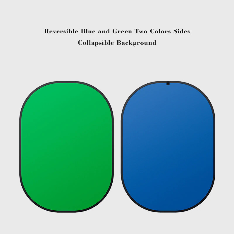 PYNSSEU 4 in 1 Collapsible Reversible Background Panel 5x7ft Chromakey Green Blu