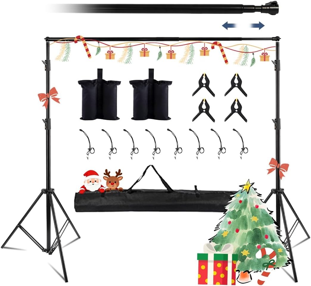 Backdrop Stand Kit for Photography 10×8.5ft(WxH) Adjustable Heavy Duty Photo