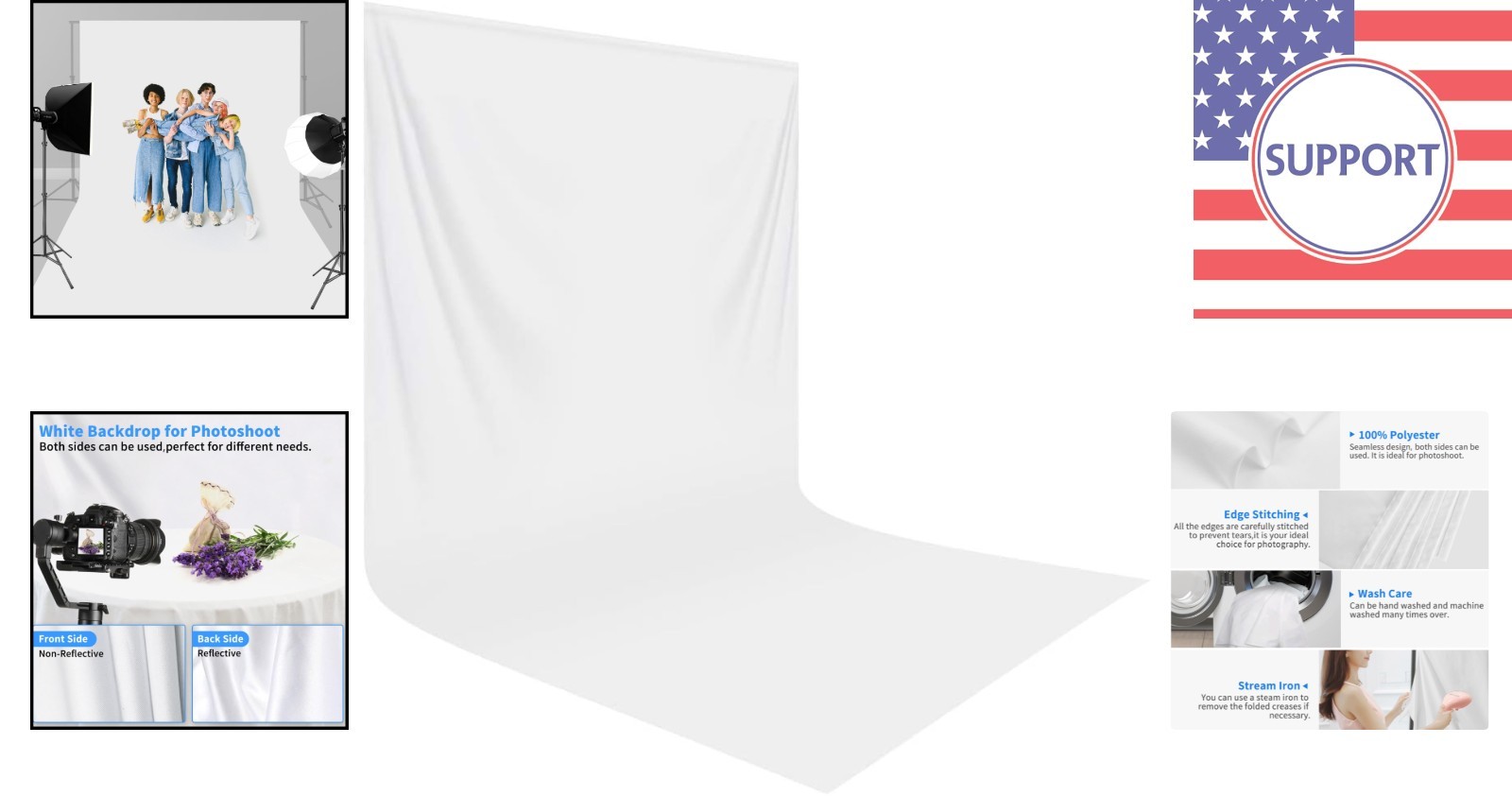 Professional 10×20 ft White Backdrop – Wrinkle-Resistant for Flawless Photos