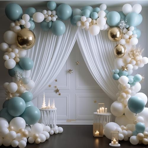 Backdrop Curtain for Parties 10x10FT Photo Backdrop Drapes for 10FTx10FT White