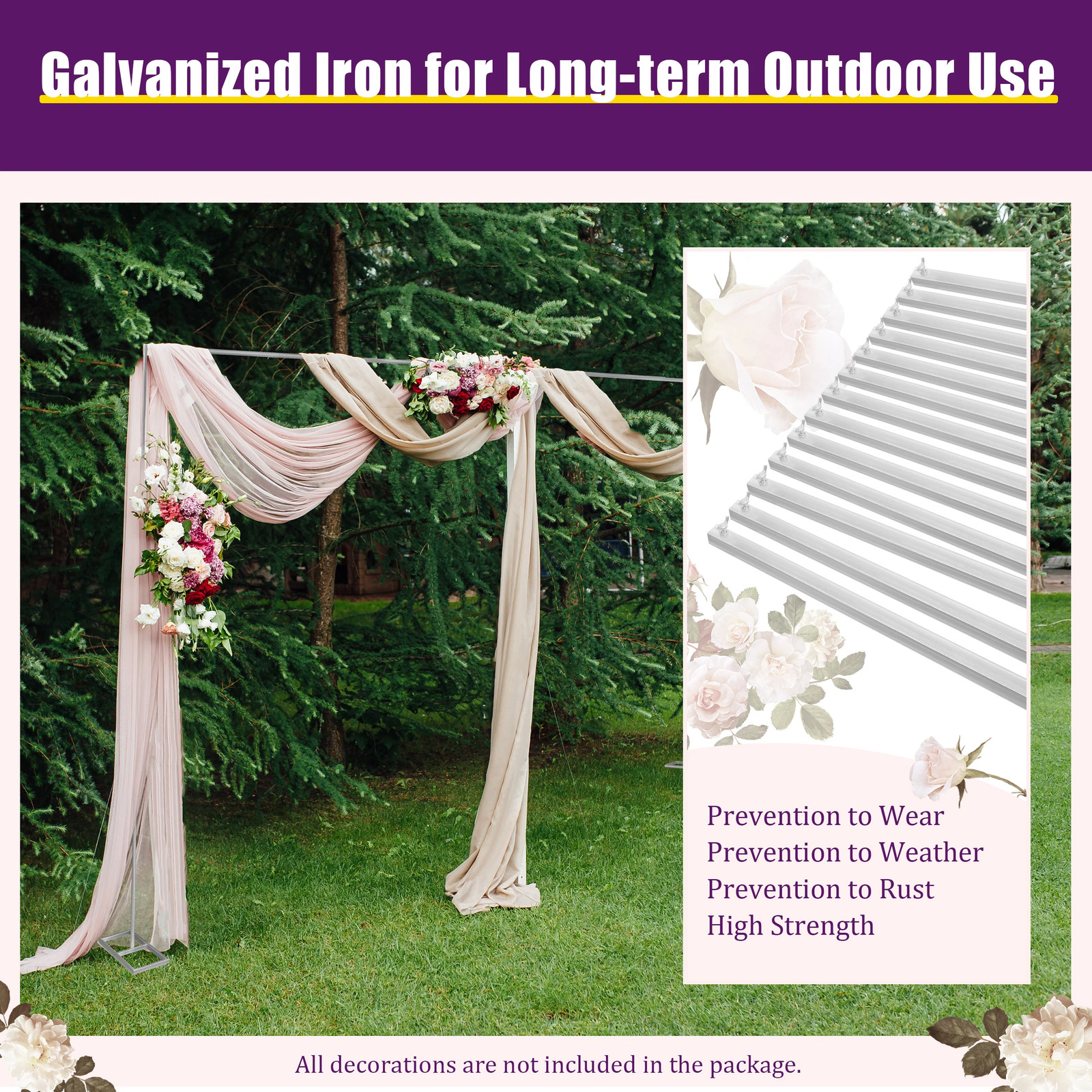 6M X 3M Wedding Backdrop Stage Stand 10x20ft Heavy Duty Square Metal Arch Frame