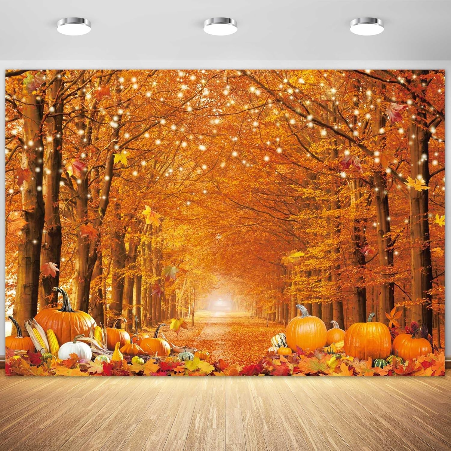 7x5FT Polyester Fall Autumn Photo Backdrop for Photography 7x5ft, orange