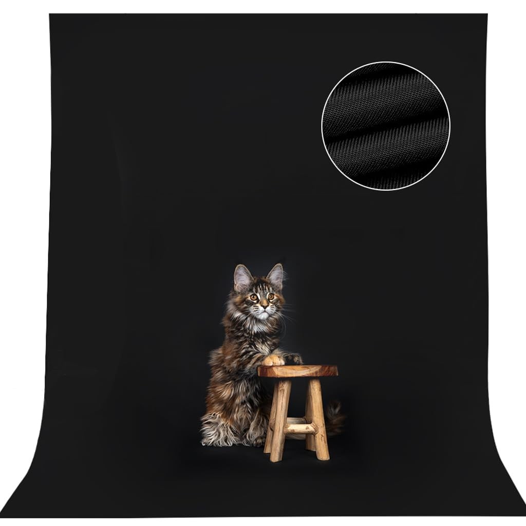 CPLIRIS 5x7ft Black Backdrop Background for Photography, High 5x7ft,