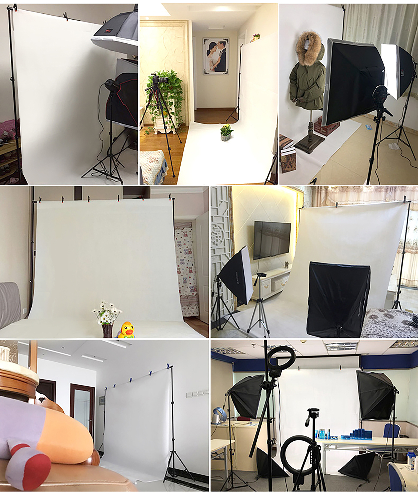 White Screen Pure Muslin Backdrop Background for Photo Studio 6.56ft 10ft 20ft