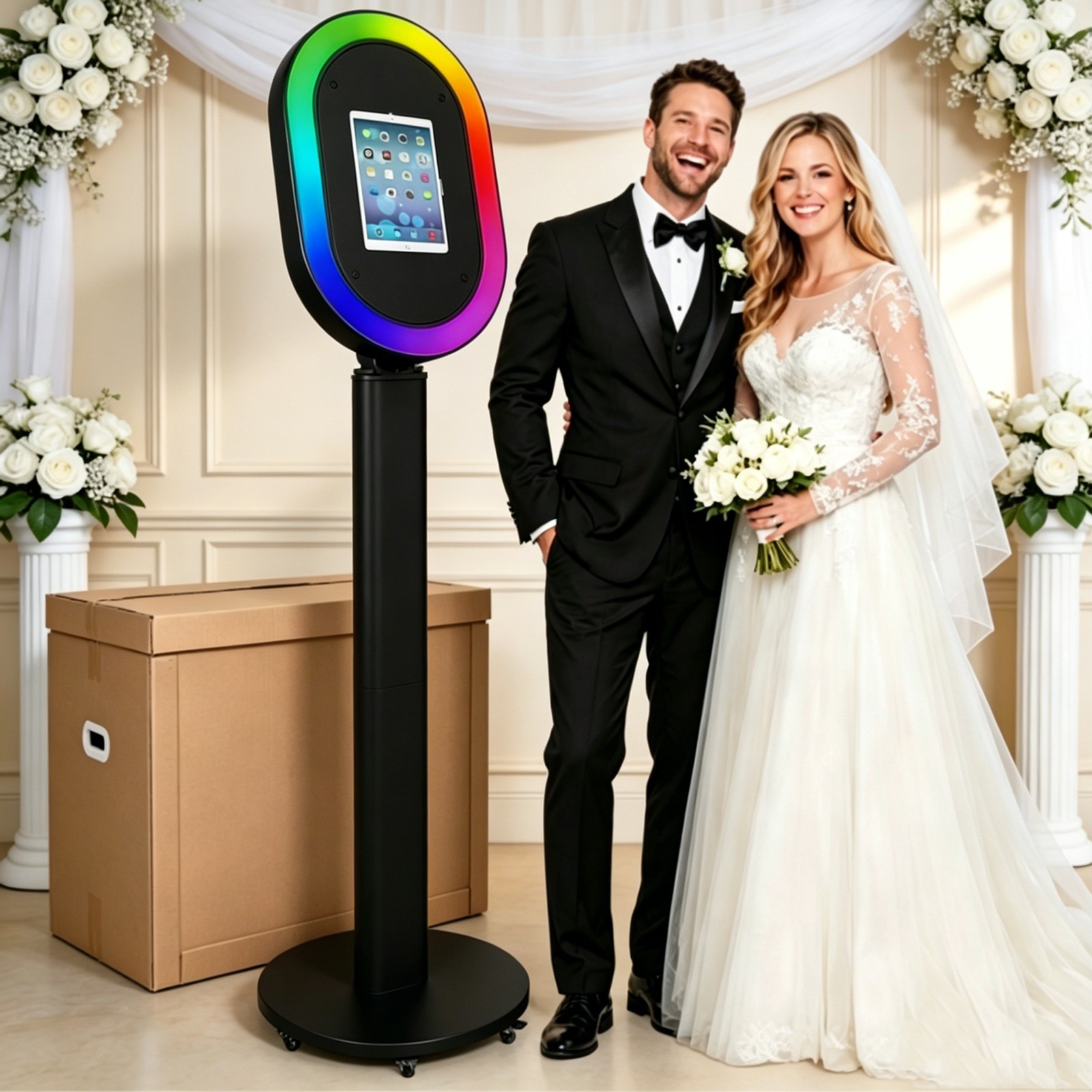 Portable Photo Booth for Any iPad Metal Shell Selfie Station Photobooth Machine