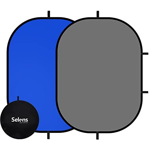 Collapsible Backdrop 59×78.7inches Pop Up Background 59 x 78 inches Blue Grey