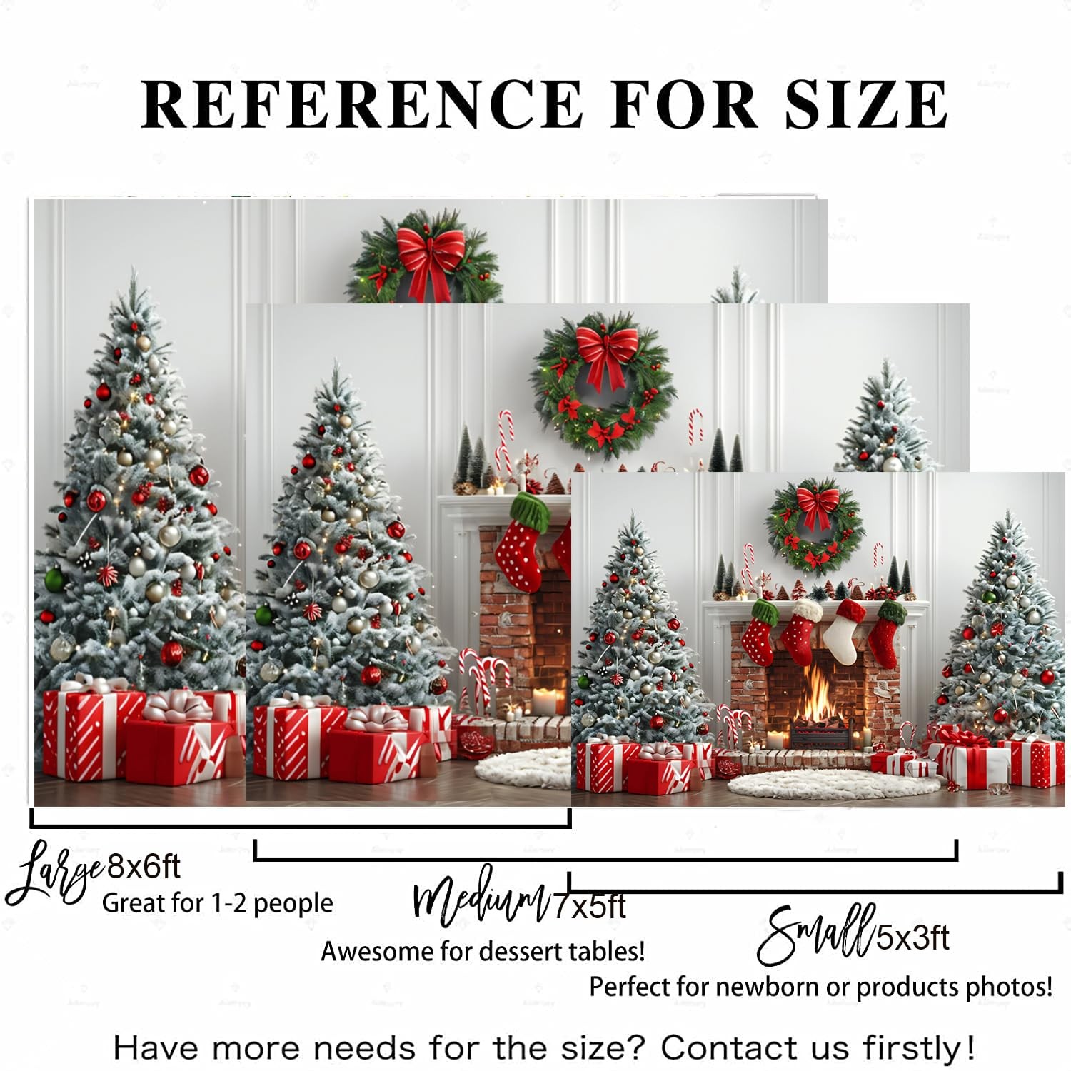 Winter Fireplace Red Christmas Festival Holidays Photography Backdrop 7x5ft Mat