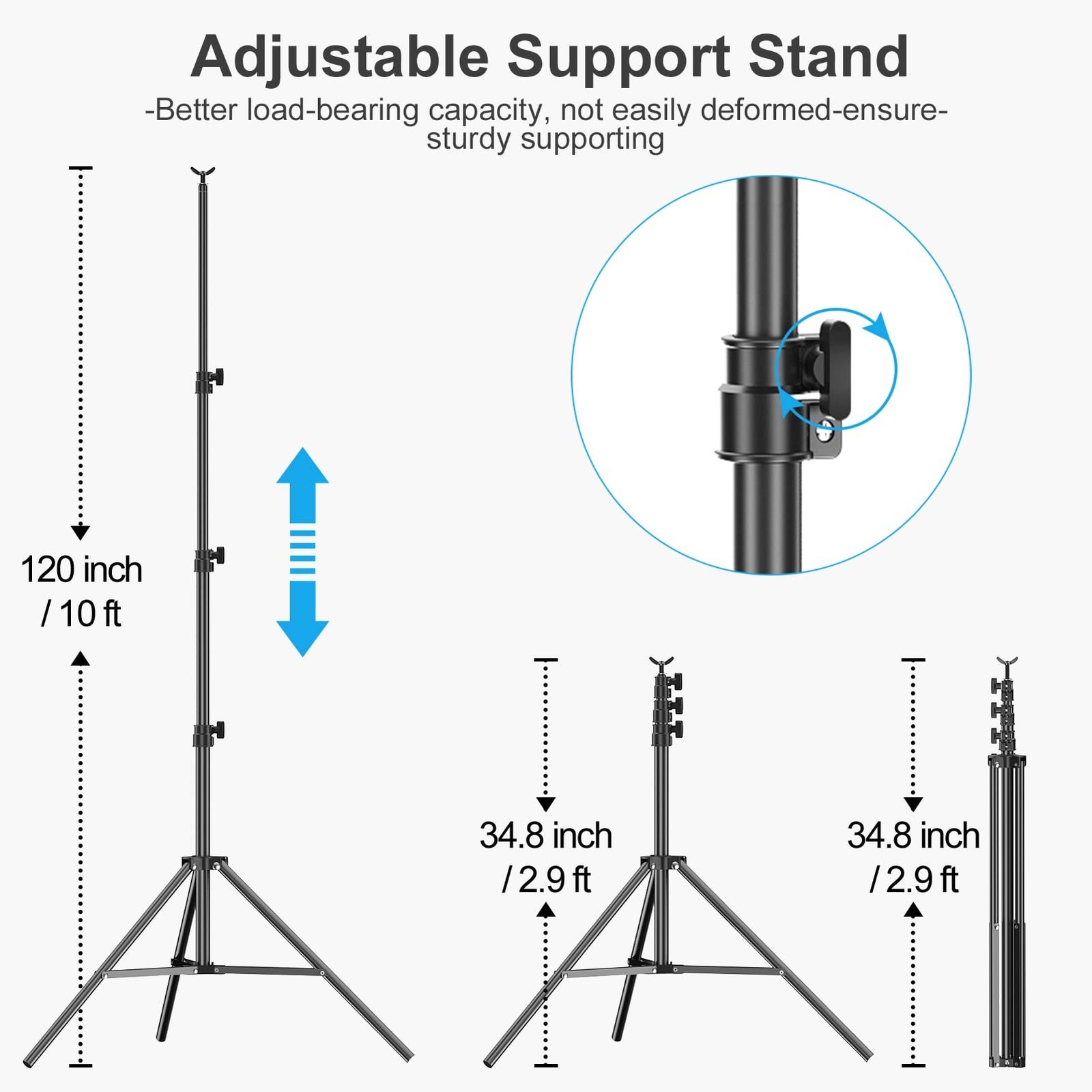 EMART Photo Backdrop Stand kit, 10 x 12 ft Back Drop Adjustable Frame for Pho…