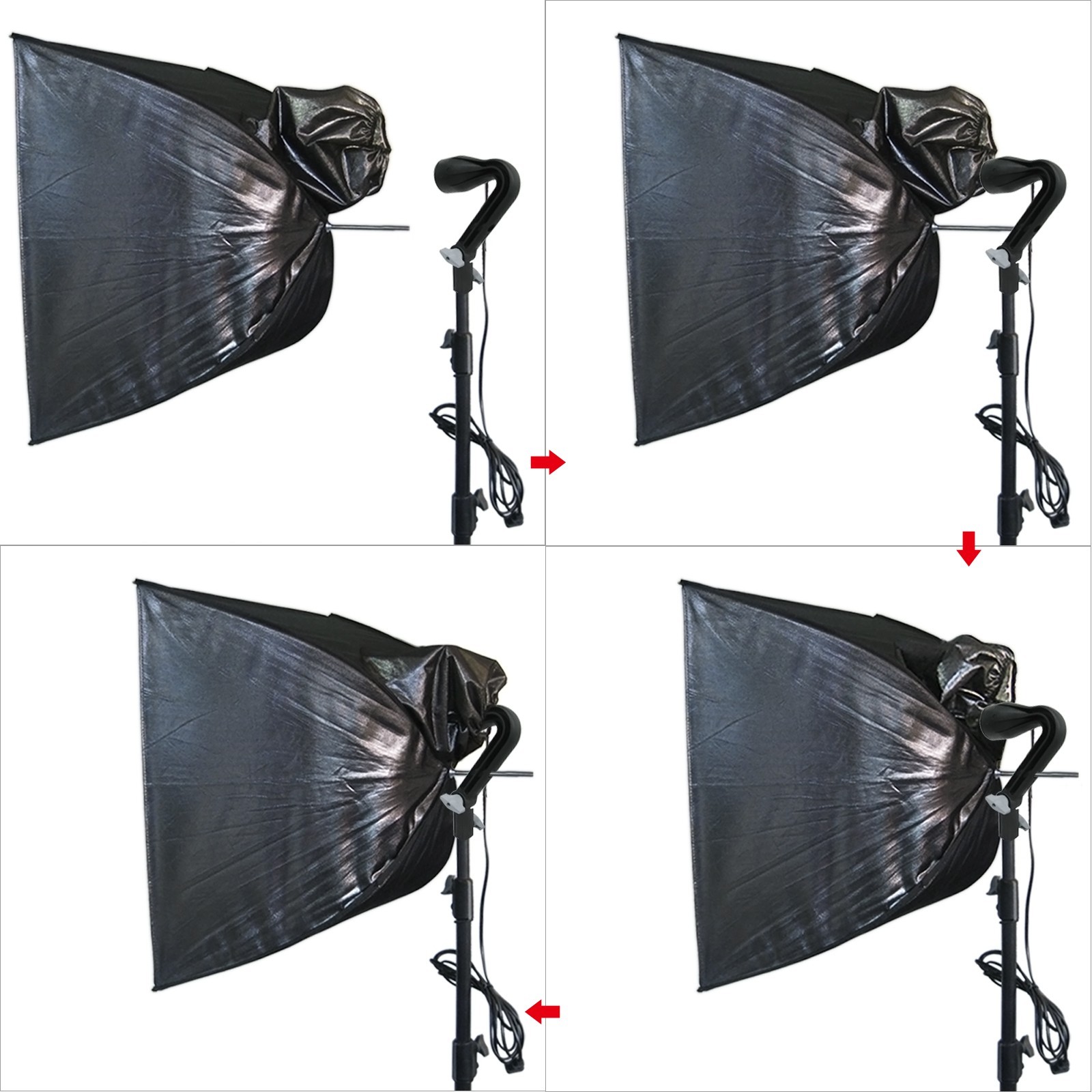 Photography Studio Softbox 3 Continuous Lighting Light Background Stand Kit
