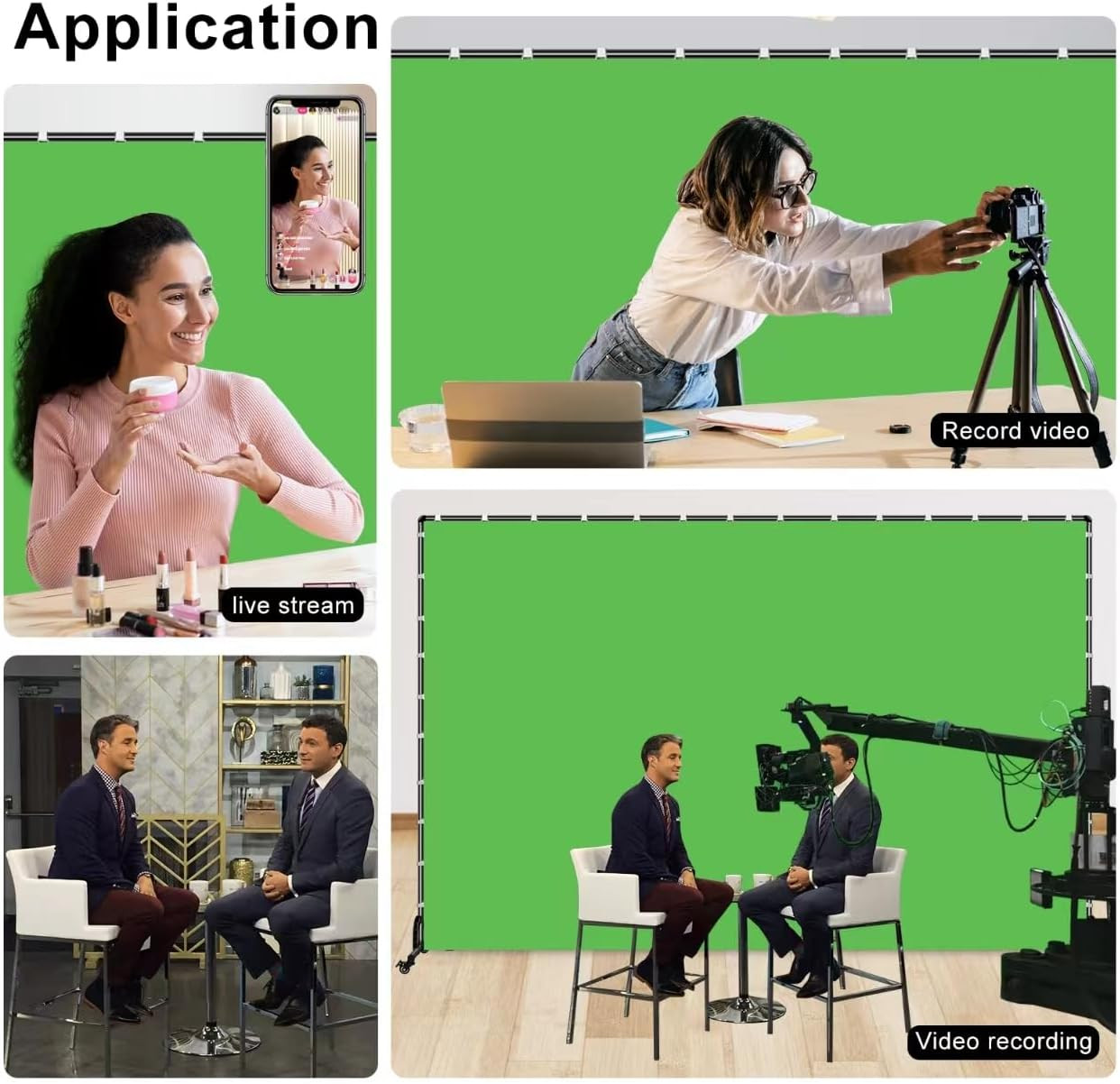 7X6.5Ft Green Screen Backdrop Kit,Movable Backdrop Stand with Wheels and Greensc