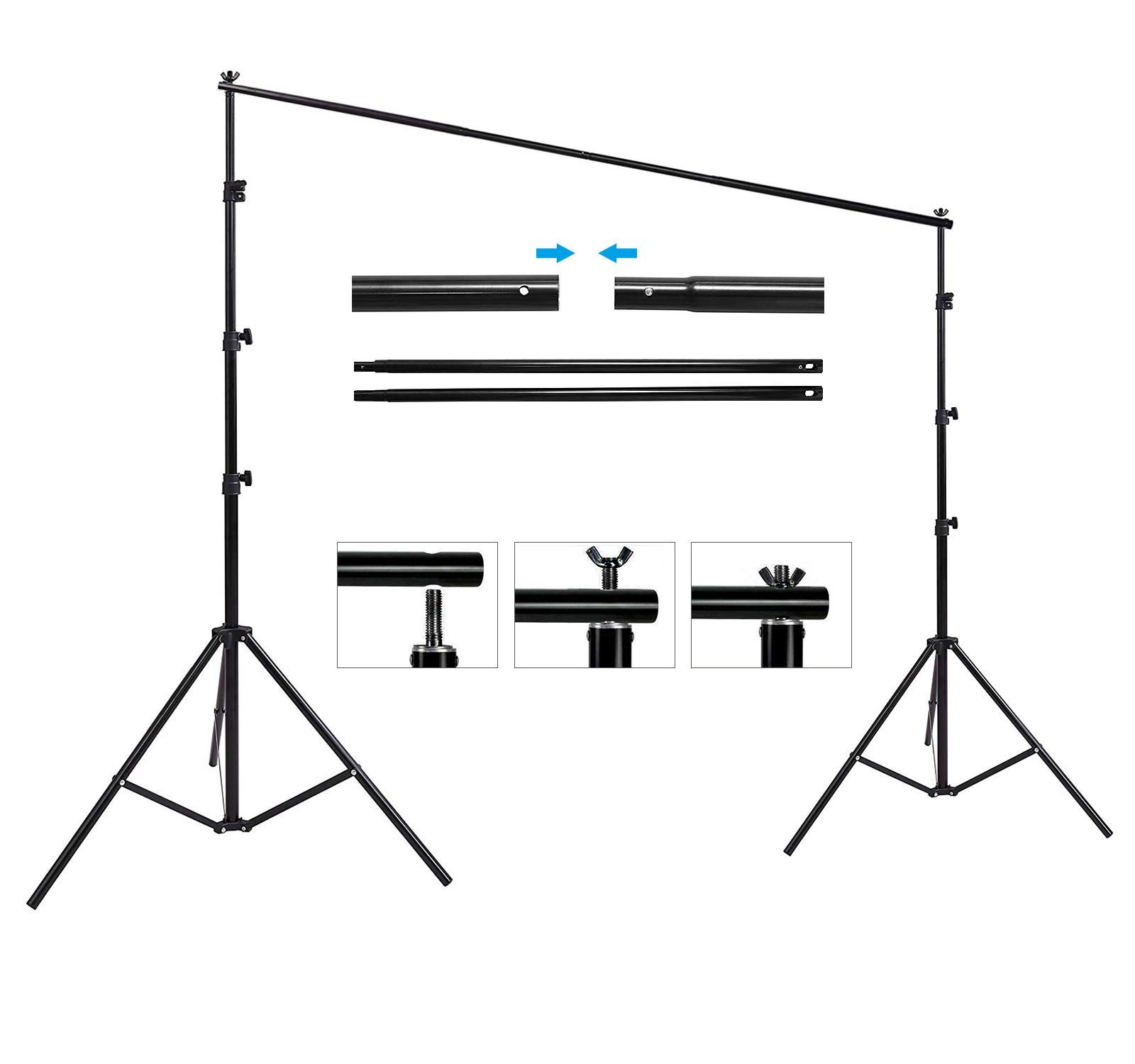 10ft x 8.5ft Adjustable Photography Backdrop Support System Photo Video Studi…