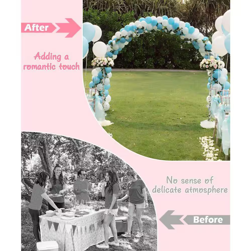 PALEO 92.4 In. X 84 In. Metal Arch Backdrop Stand, Wedding Metal Arch Frame for