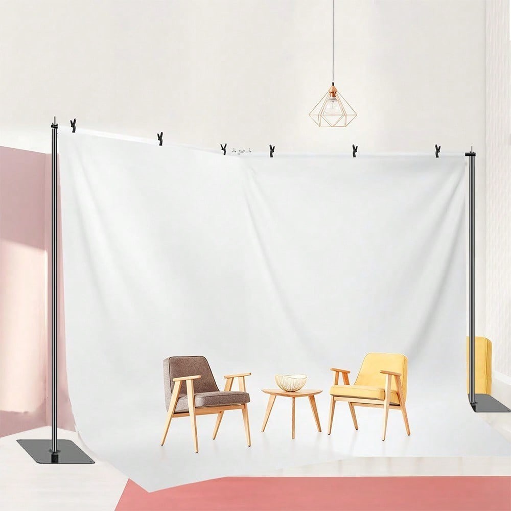 Adjustable 19×6.5ft Backdrop Stand With 360° Connectors Clamps And Carry Bag