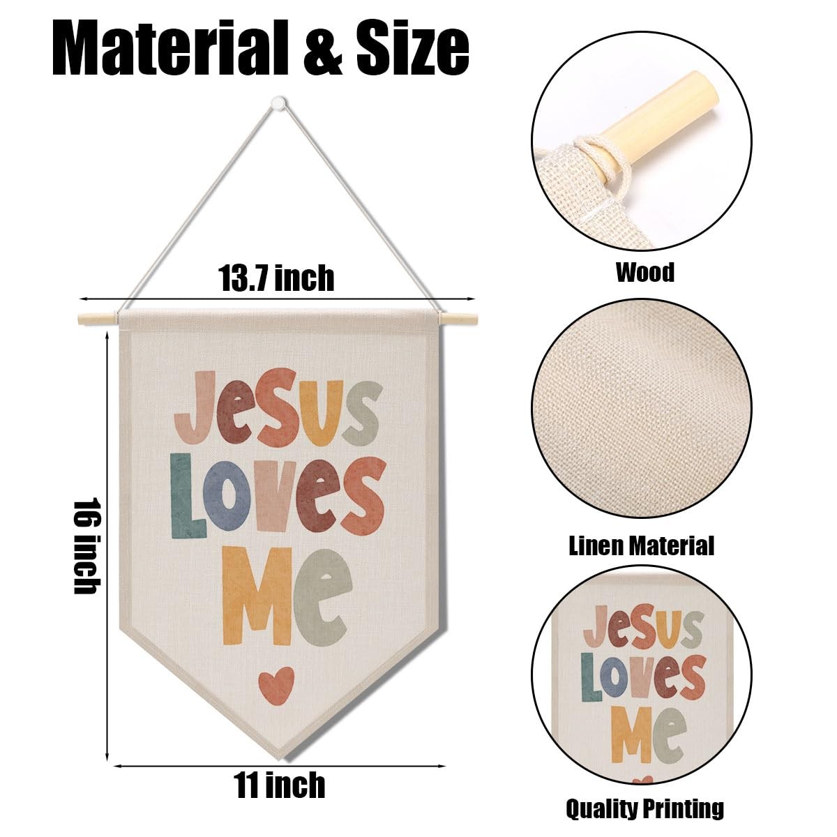 2 PCs Inspirational Bible Verse Boho Toddler Baby Room Nursery Wall Decor Chr…
