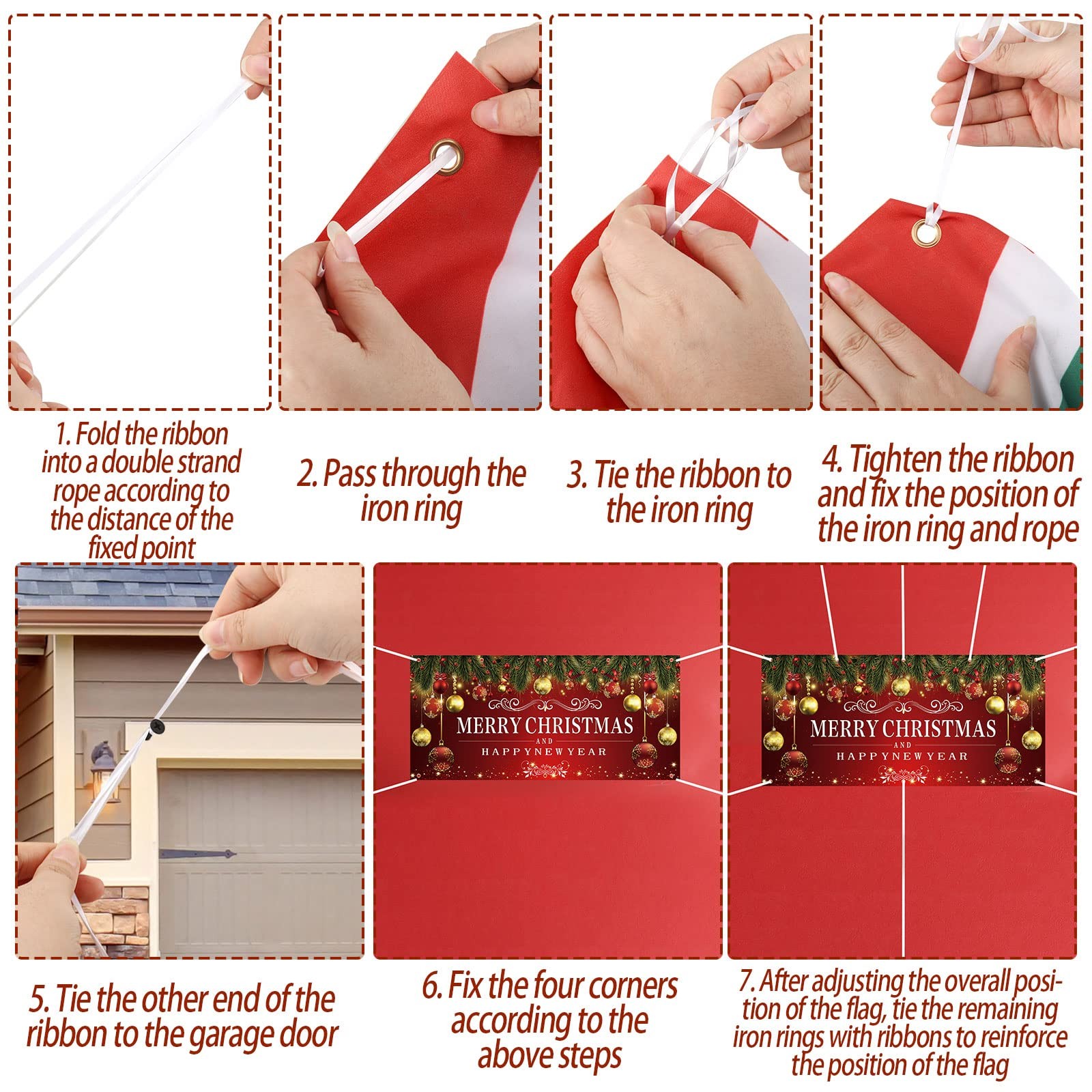 Newwiee Christmas Garage Door Decorations Cover Banner 6 x 13 ft Garage Door …