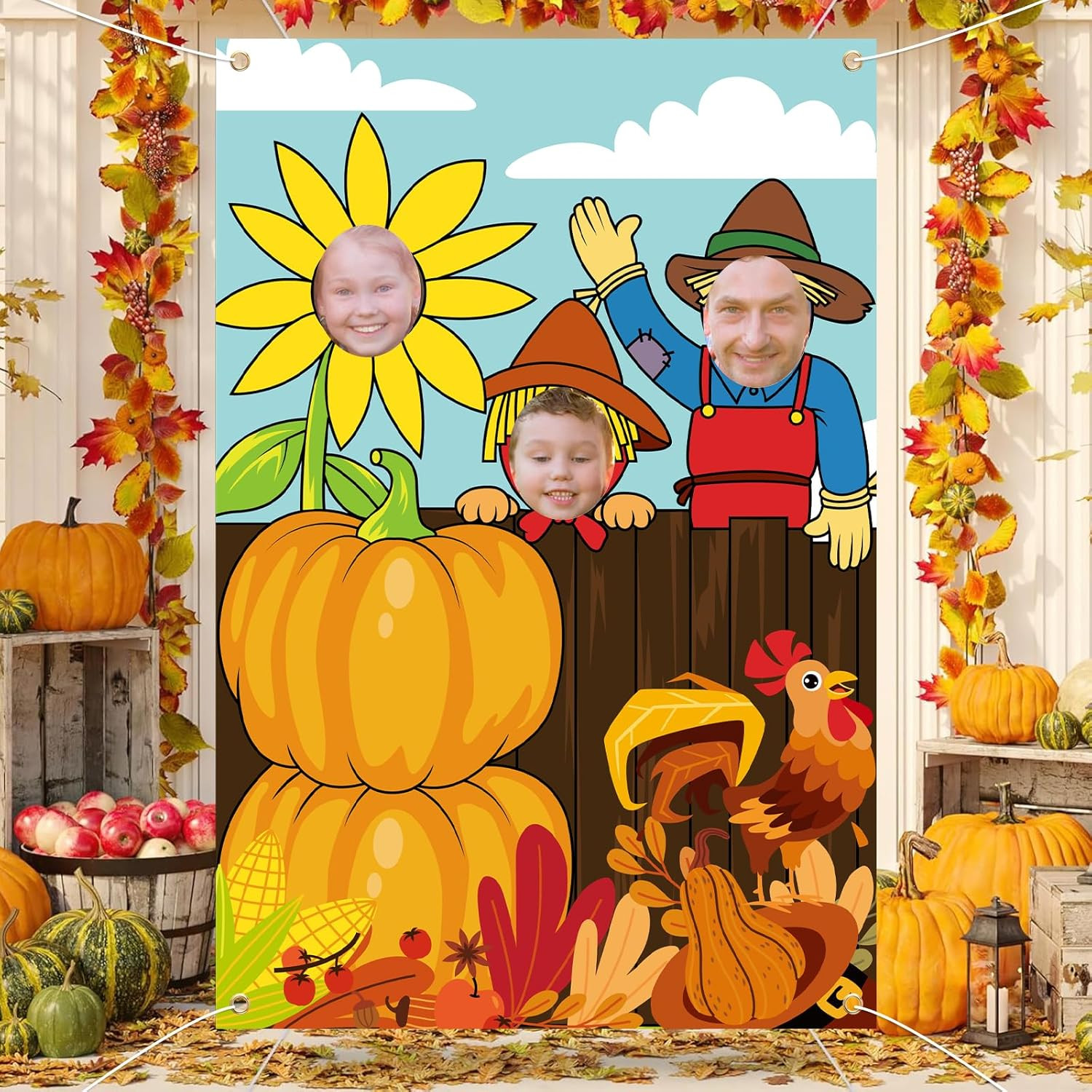 Thanksgiving Photography Backdrop, Fall Festival Decorations Fall Harvest Decora