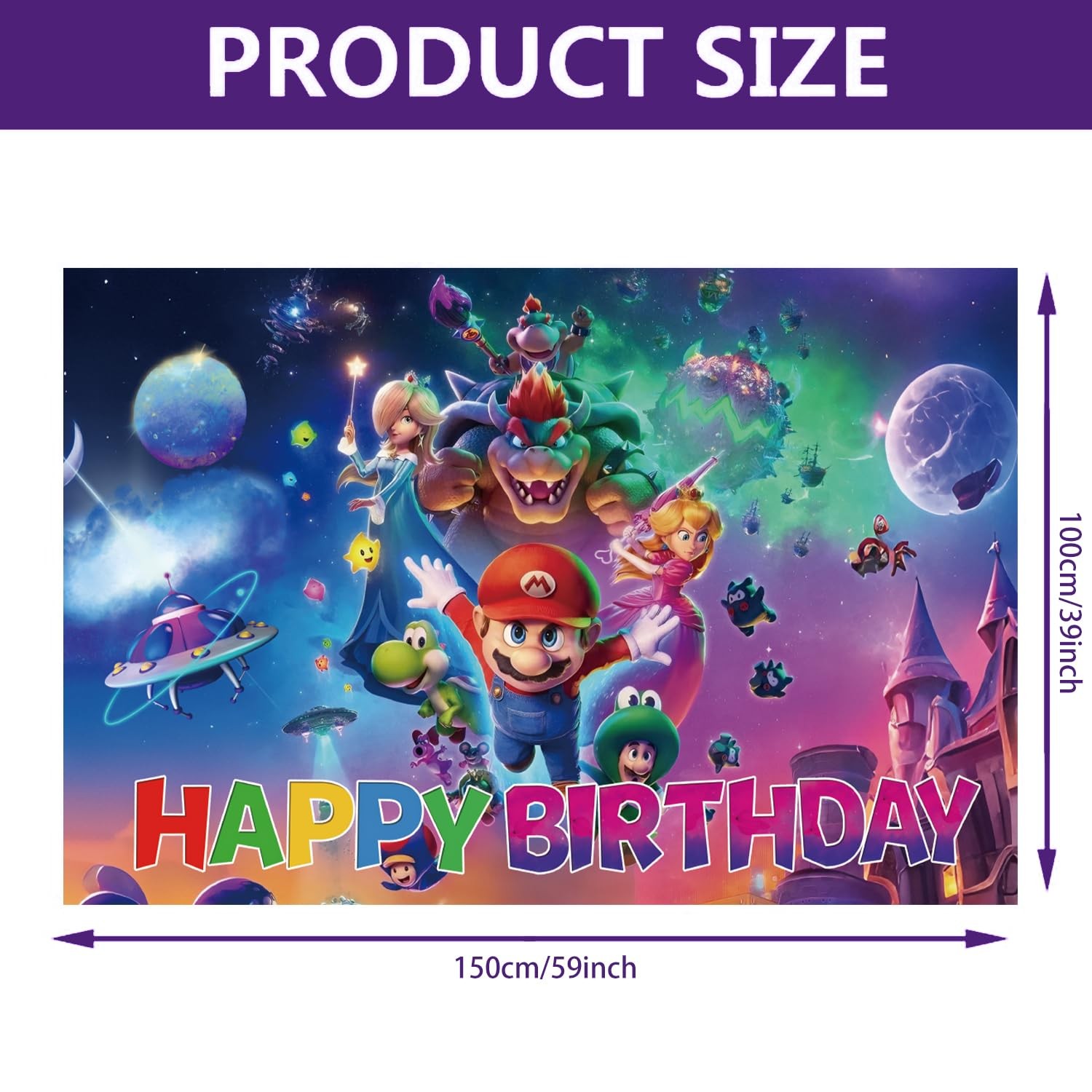 Cartoon Birthday Party Backdrop 5×3.3ft, Birthday Decorations and Party Decor…