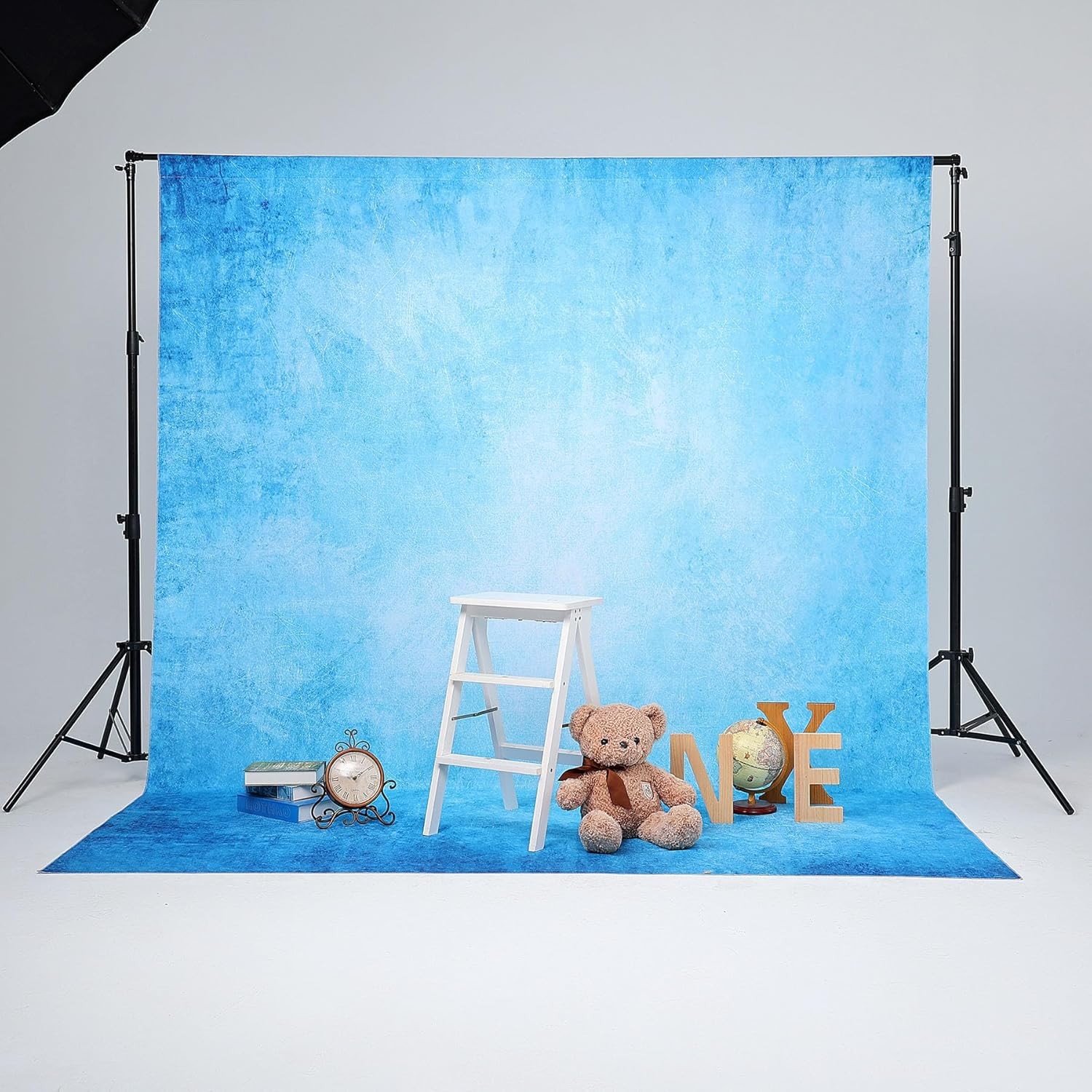 6x8ft Abstract Blue Photography Backdrop, Old Master Background for Portrait, He