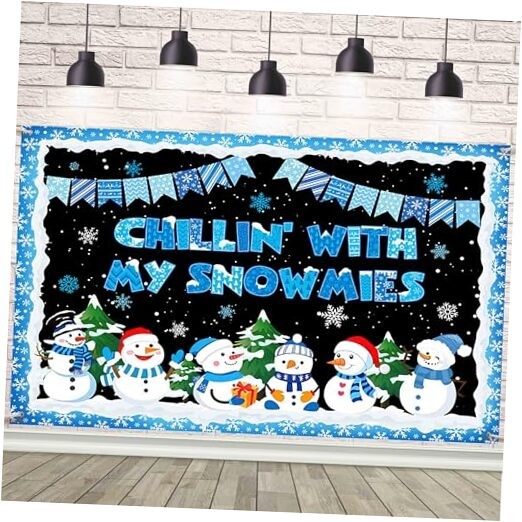 Winter Snowman Chillin’ with My Snowmies Banner Winter Christmas 7x5ft