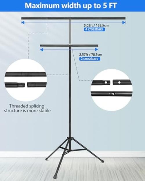 (HxW) T-Shape Photo Backdrop Stand, Portable Green Screen Stand Only 7x5ft