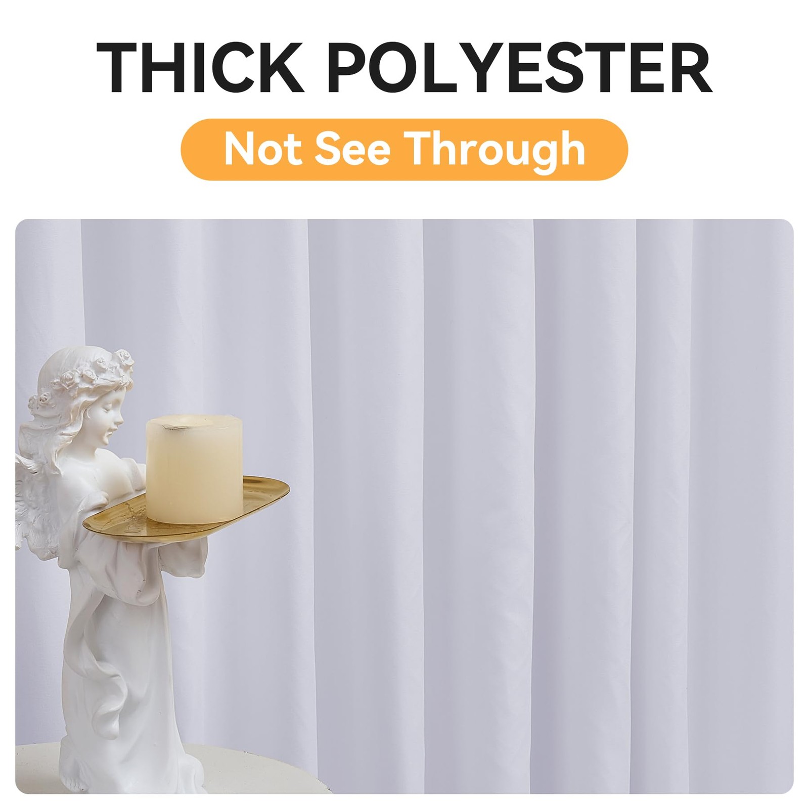 2 Panels 10x10FT White Backdrop Curtains 5x10FT Each, Polyester Drapes
