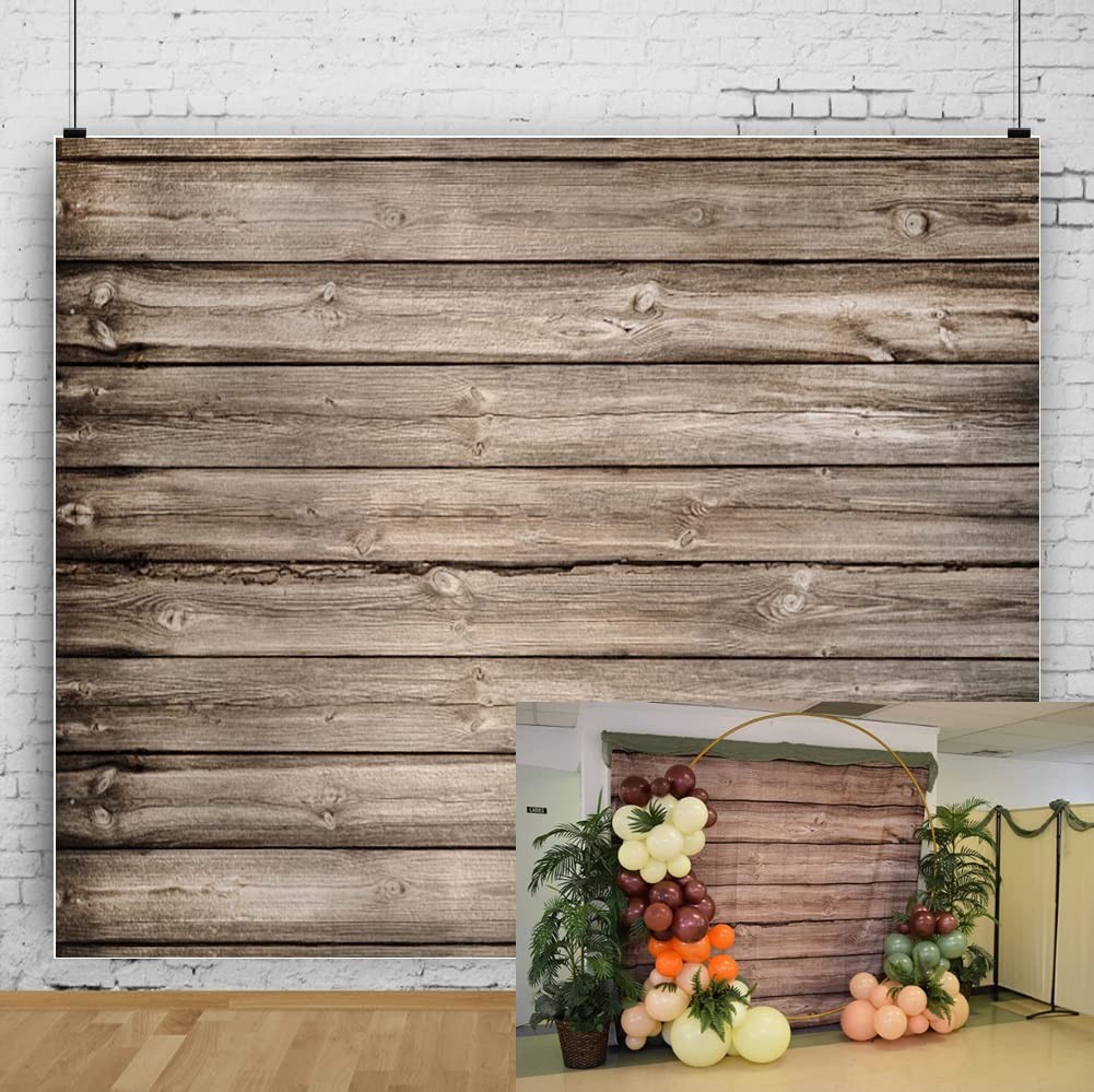 Rustic Wood Backdrop For Party Wooden Birthday Photography Background 10x8ft