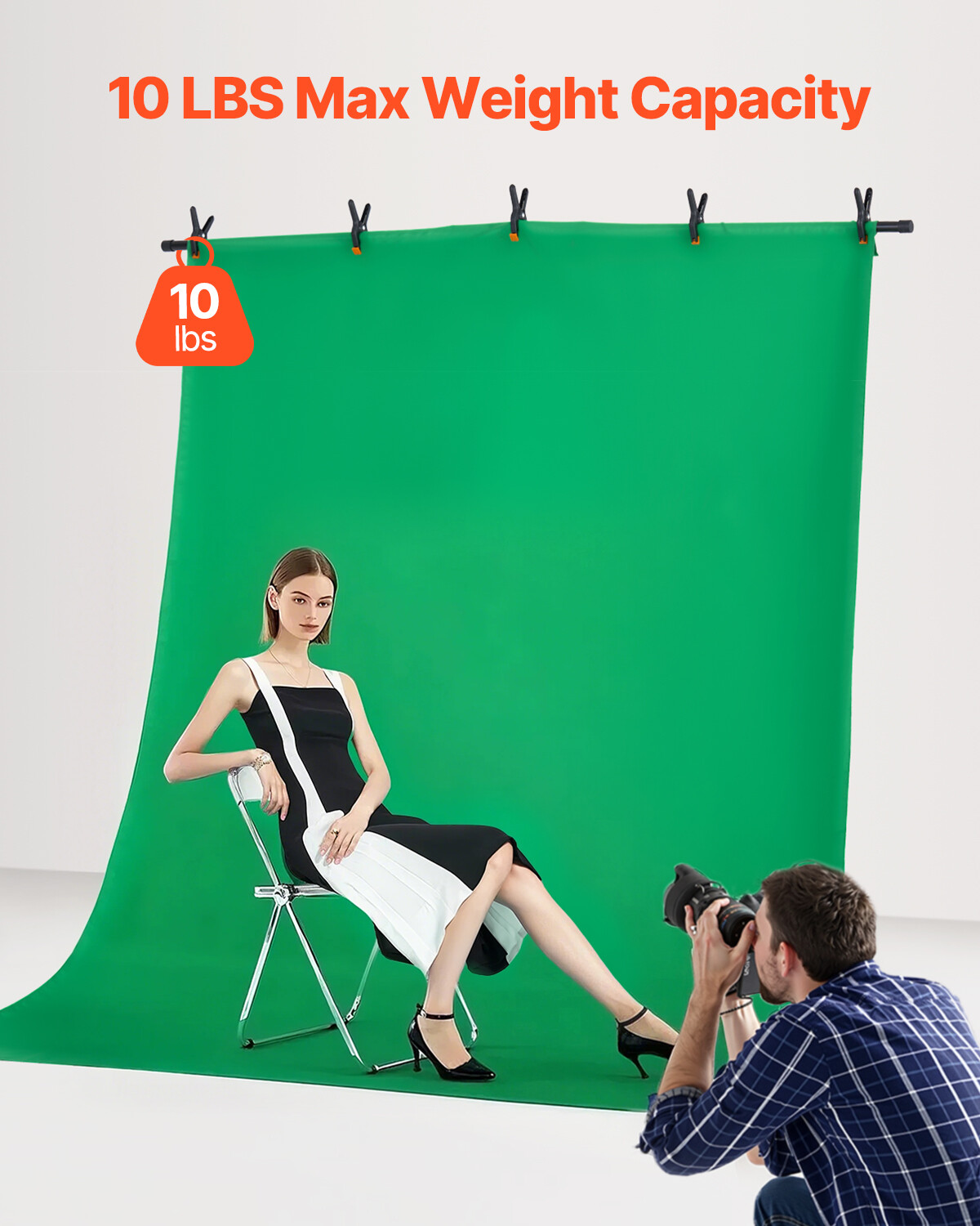 Backdrop Stand Background Stand Kit 5 x 6.5 ft for Party & Photo Studio