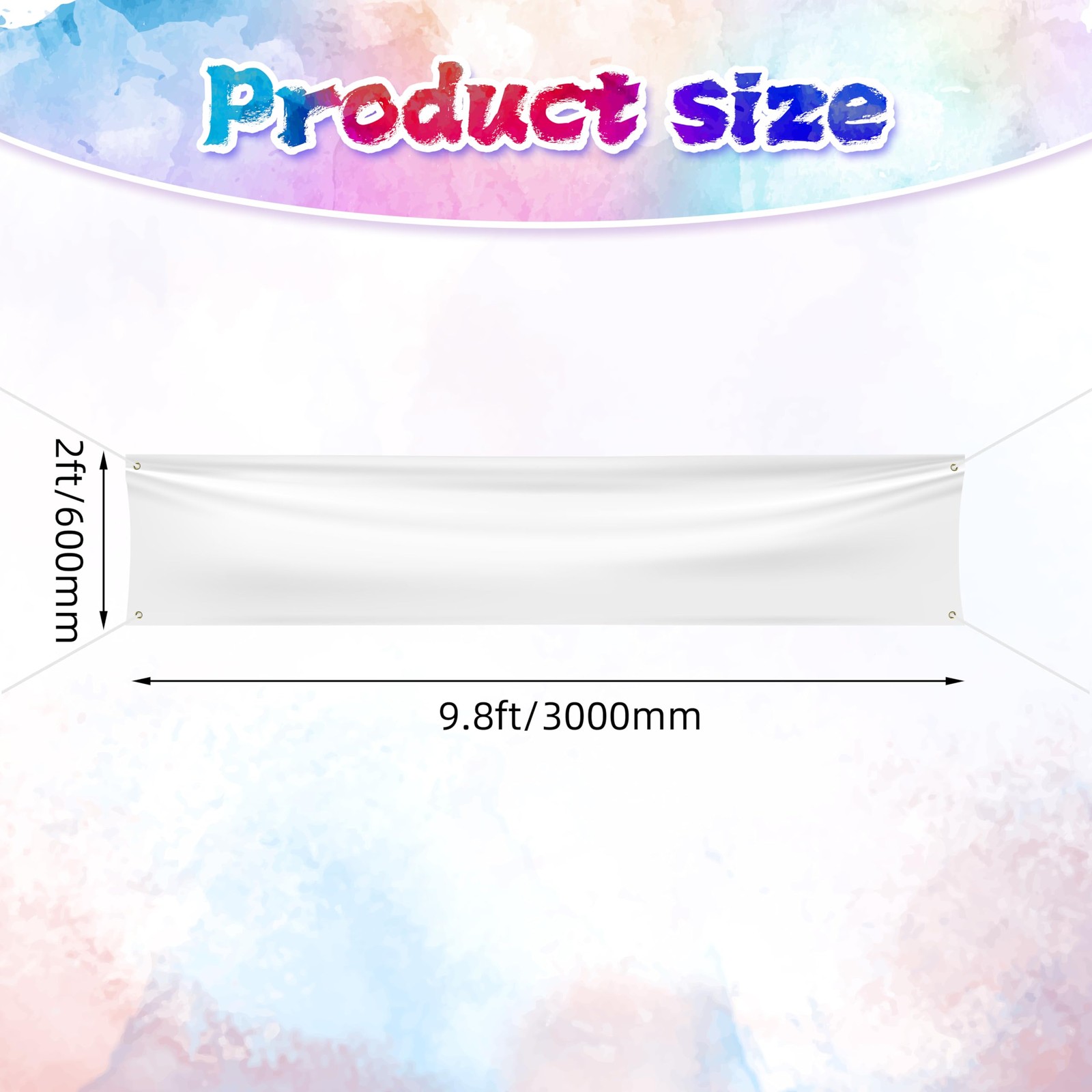 Blank DIY Banners Polyester Oxford Cloth White Banner with Hanging Rope for W…