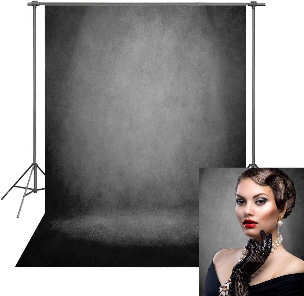 Black Gray Abstract Portrait Backdrop 5x7FT Photography Studio Background