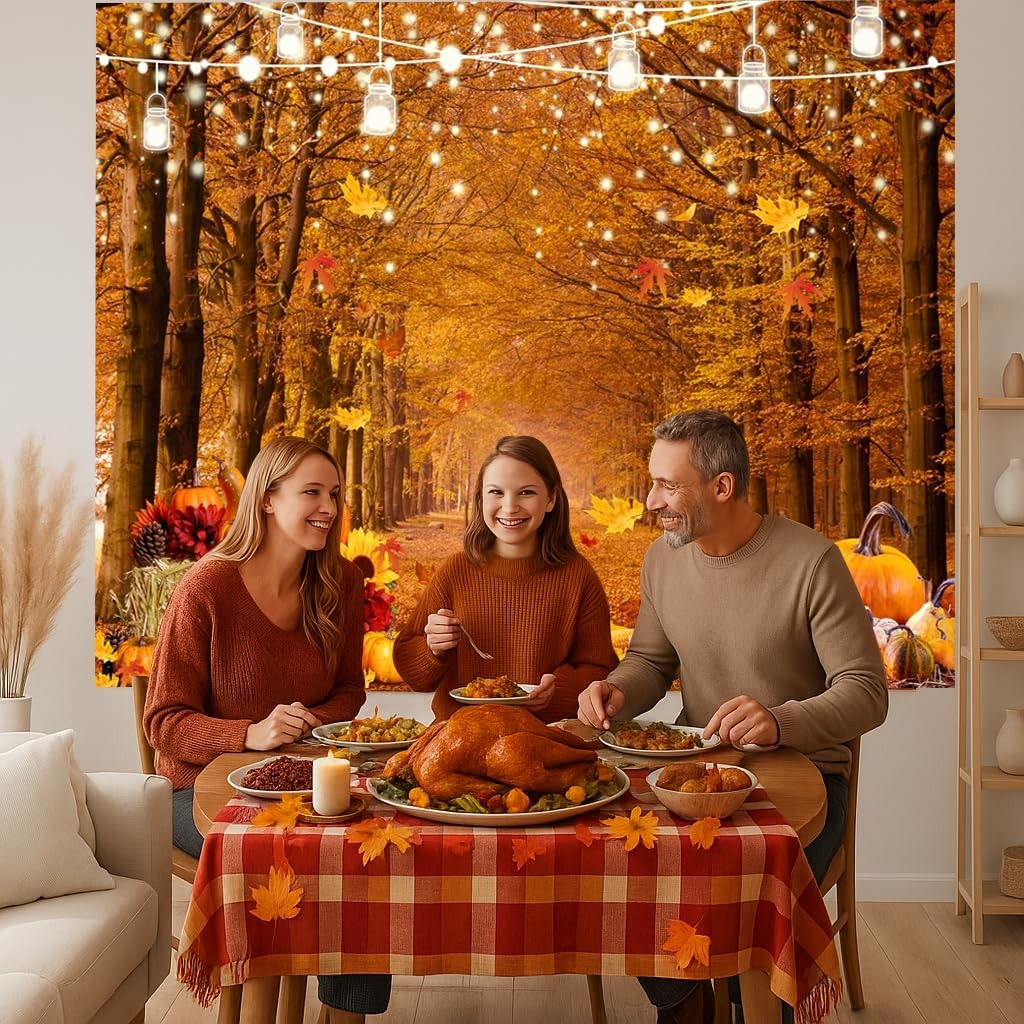 7x5ft Fall Forest Photography Backdrop Harvest Thanksgiving Pumpkin Prop 185